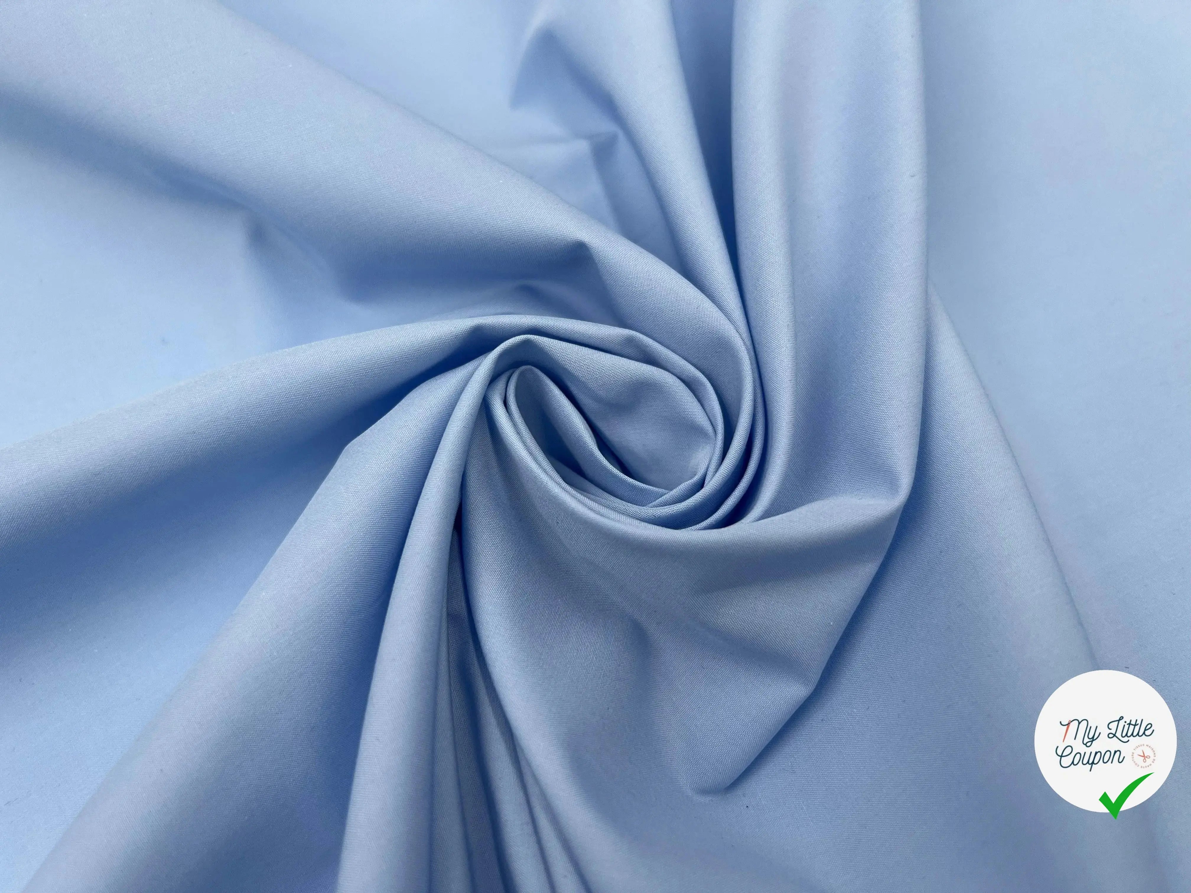 POPELINE JAPON BLEU AZUR - My Little Coupon - tissu - coudre