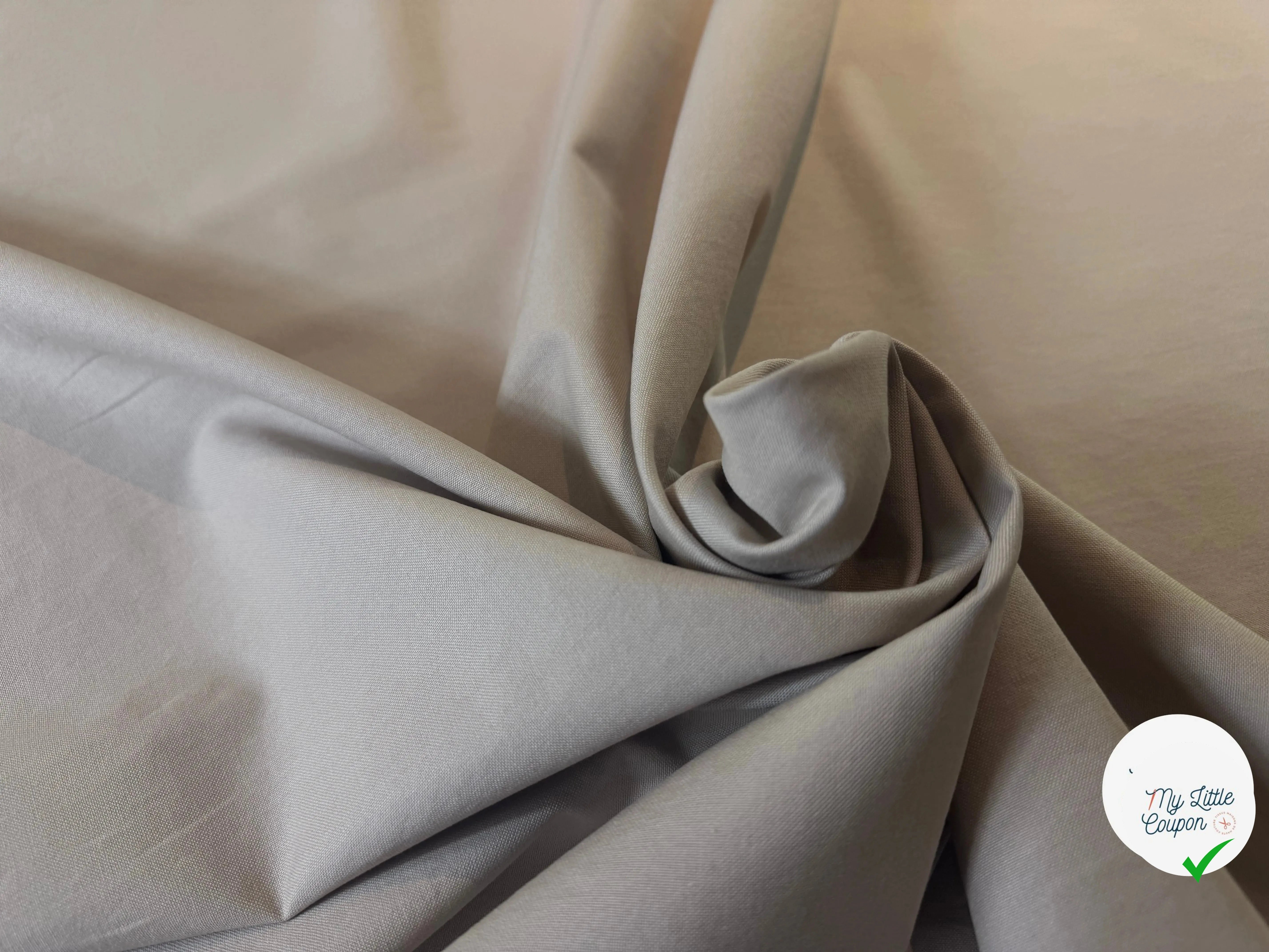 RECYCLED COTTON HEAVY POPLIN, Dusty Beige - My Little Coupon