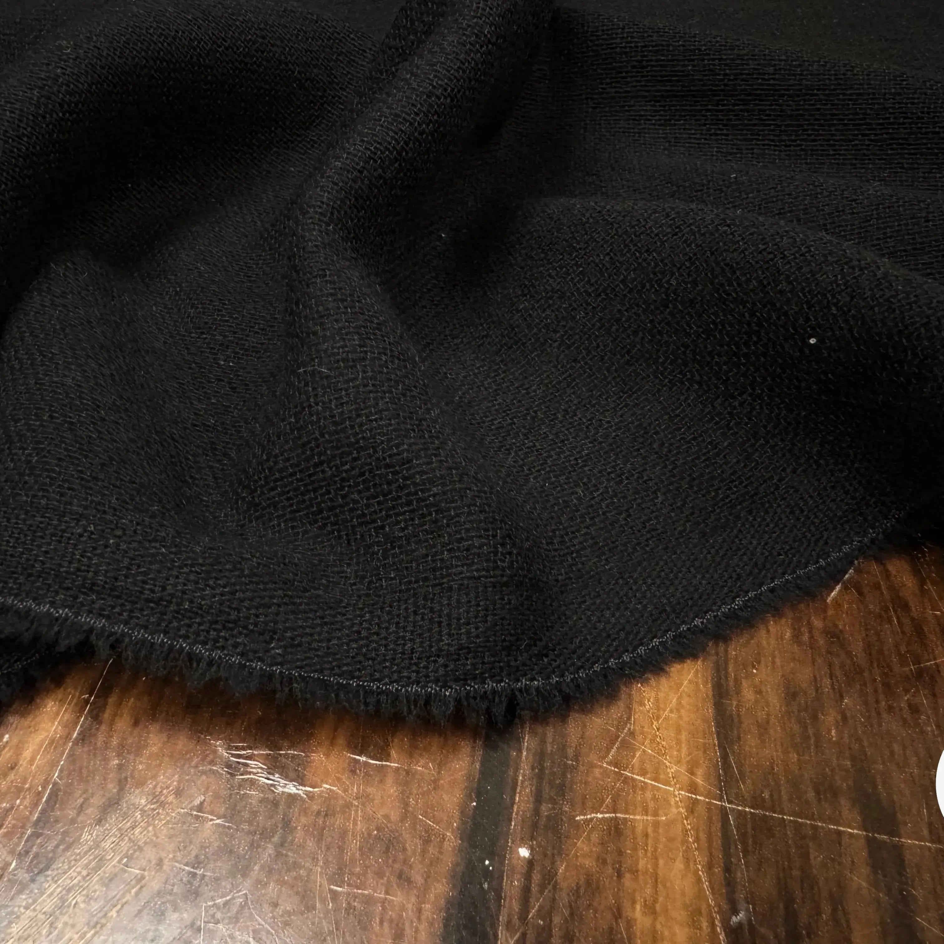 RUSTIC WOOL GAUZE, Black - My Little Coupon