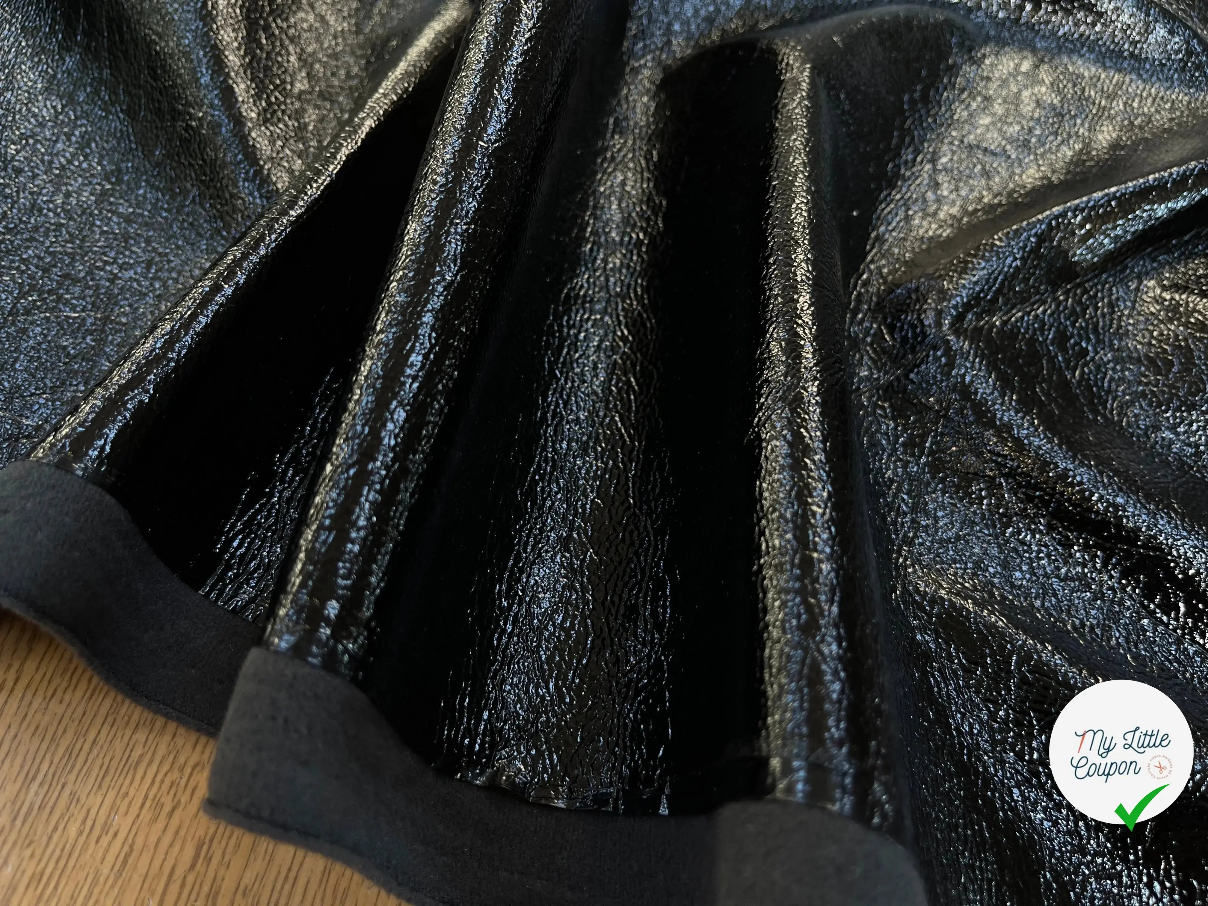 SATIN CUIR VINYLE NOIR ENVERS GRIS - My Little Coupon