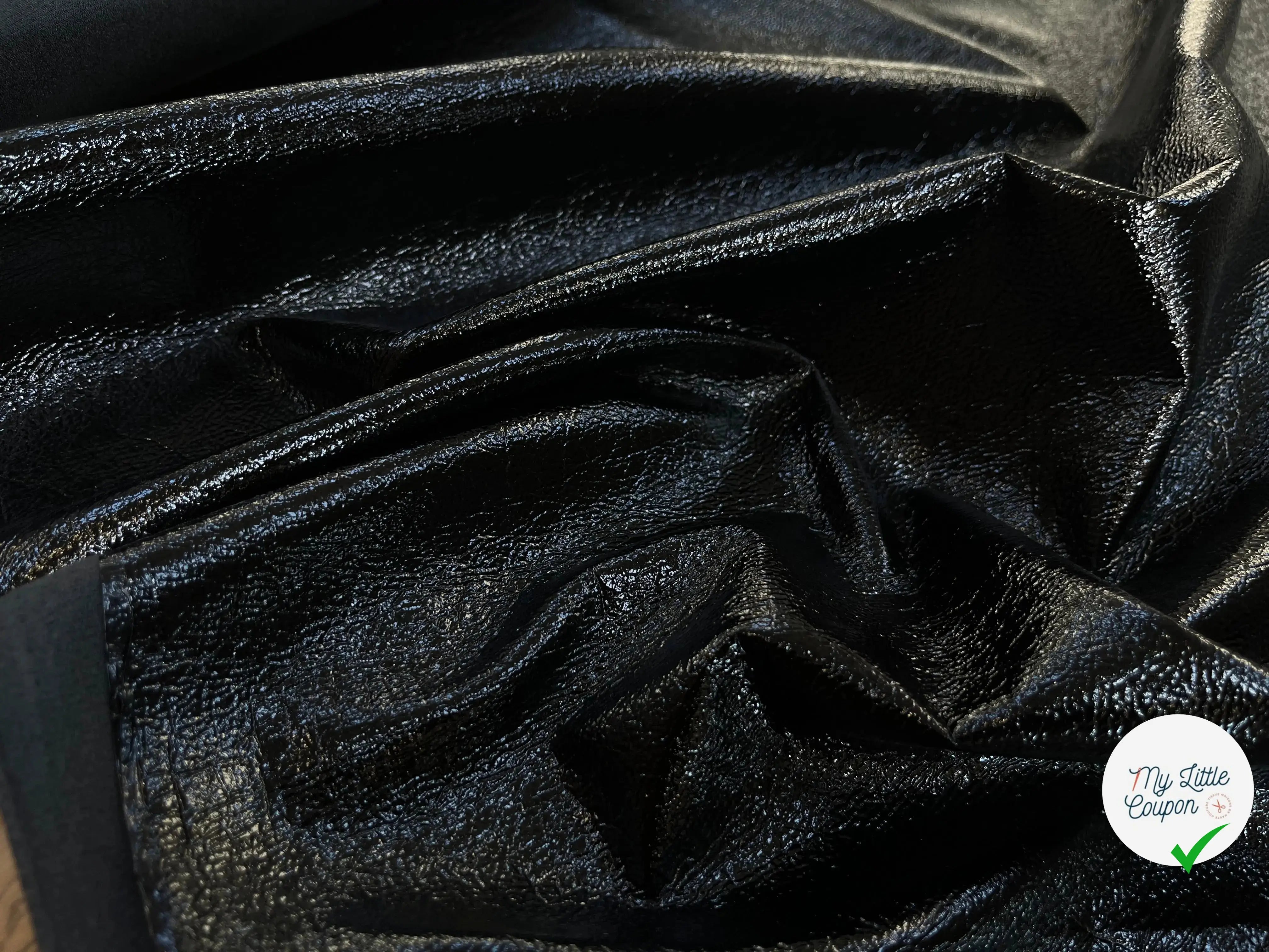 SATIN CUIR VINYLE NOIR ENVERS GRIS - My Little Coupon