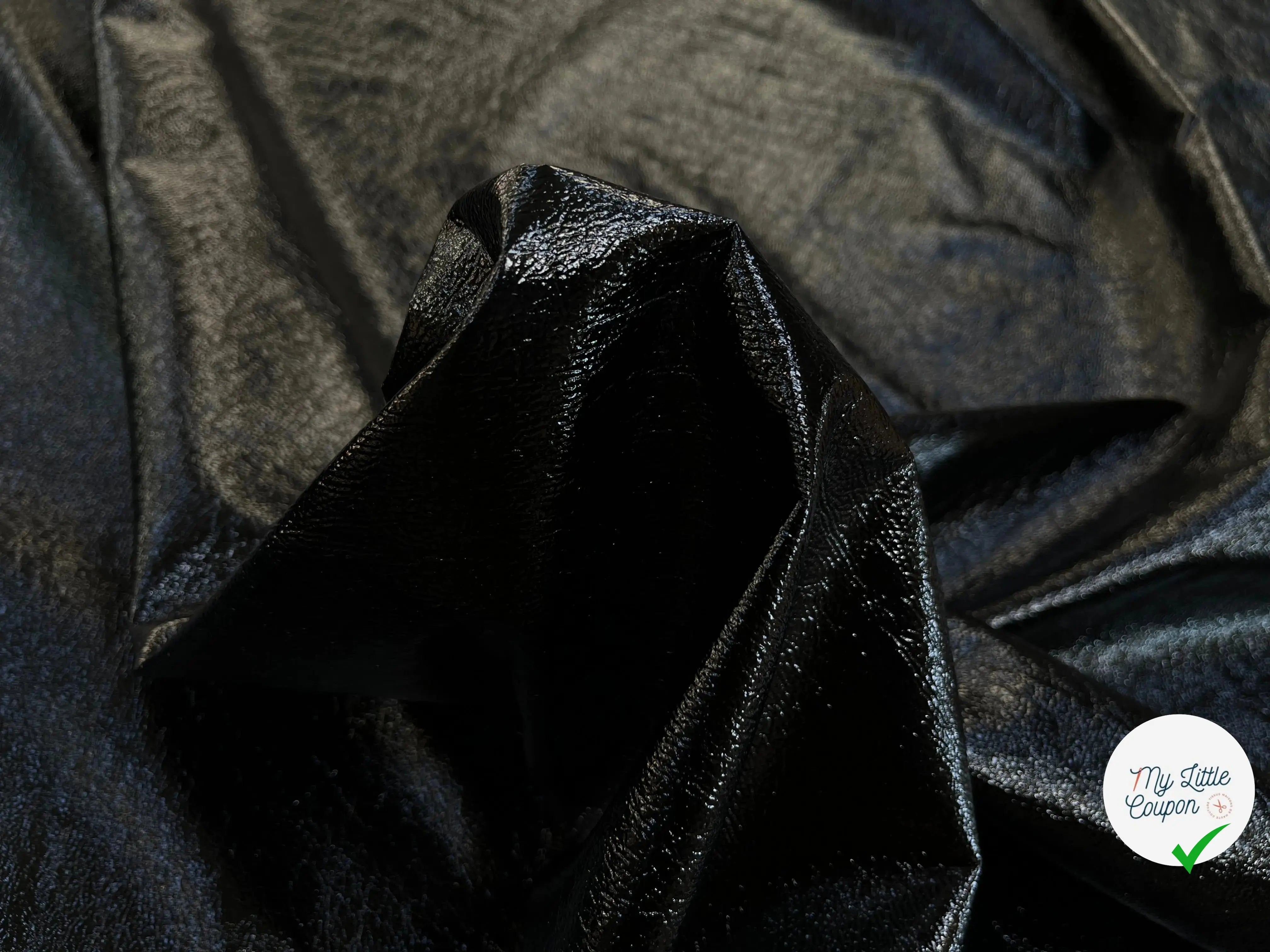 SATIN CUIR VINYLE NOIR ENVERS GRIS - My Little Coupon