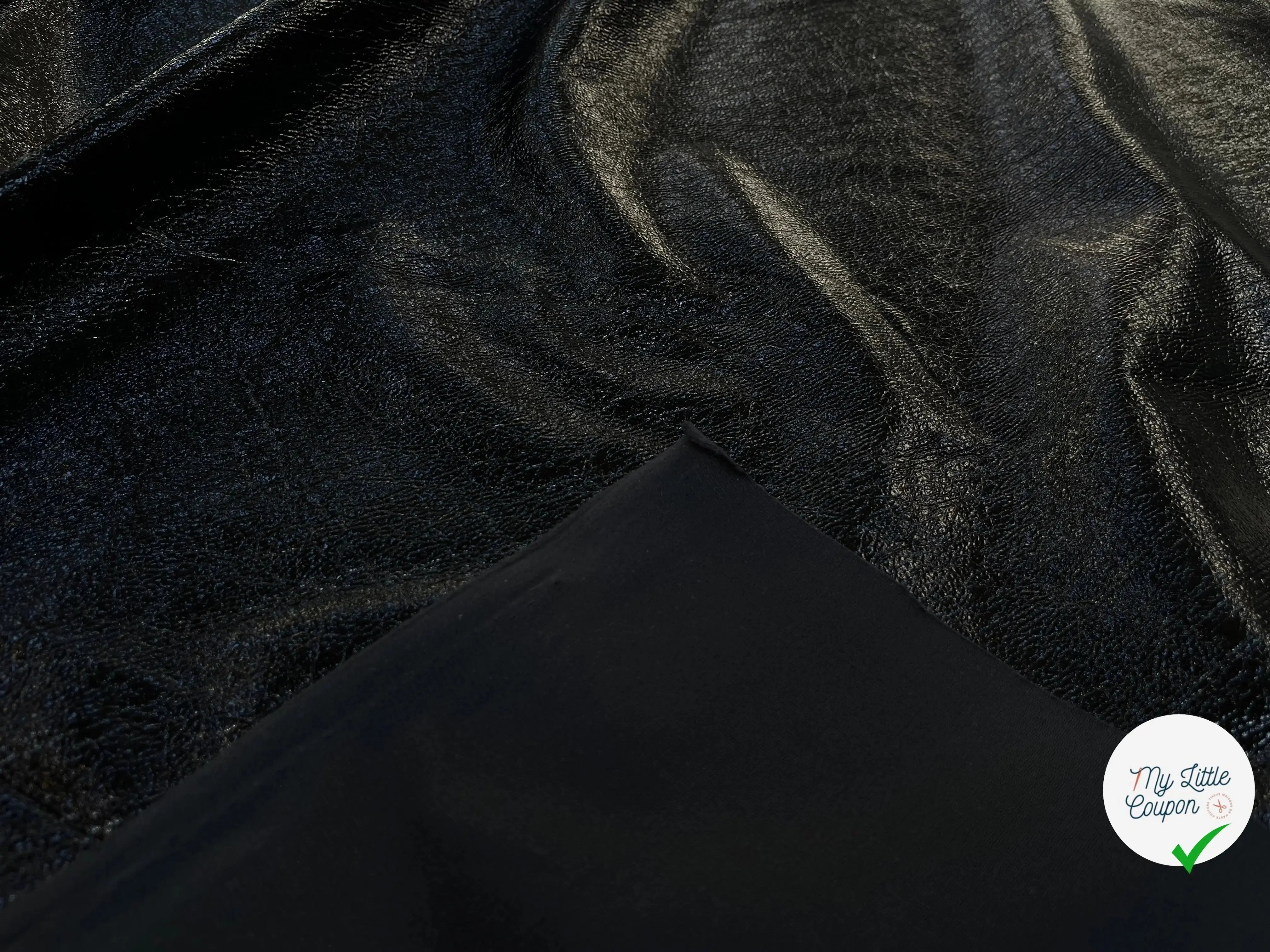 SATIN CUIR VINYLE NOIR ENVERS GRIS - My Little Coupon