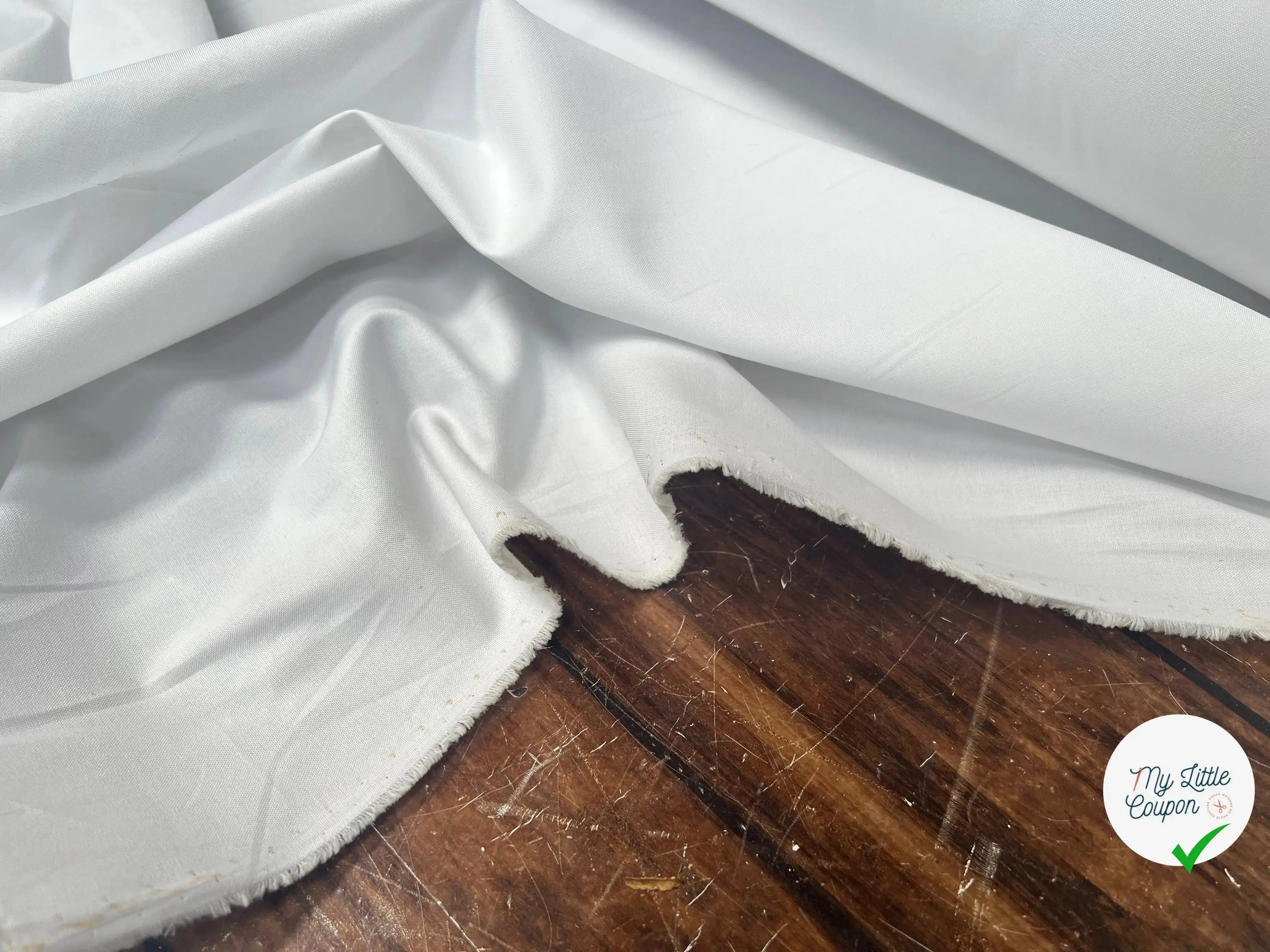 TISSU CHEMISE 100% COTON BLANC - My Little Coupon