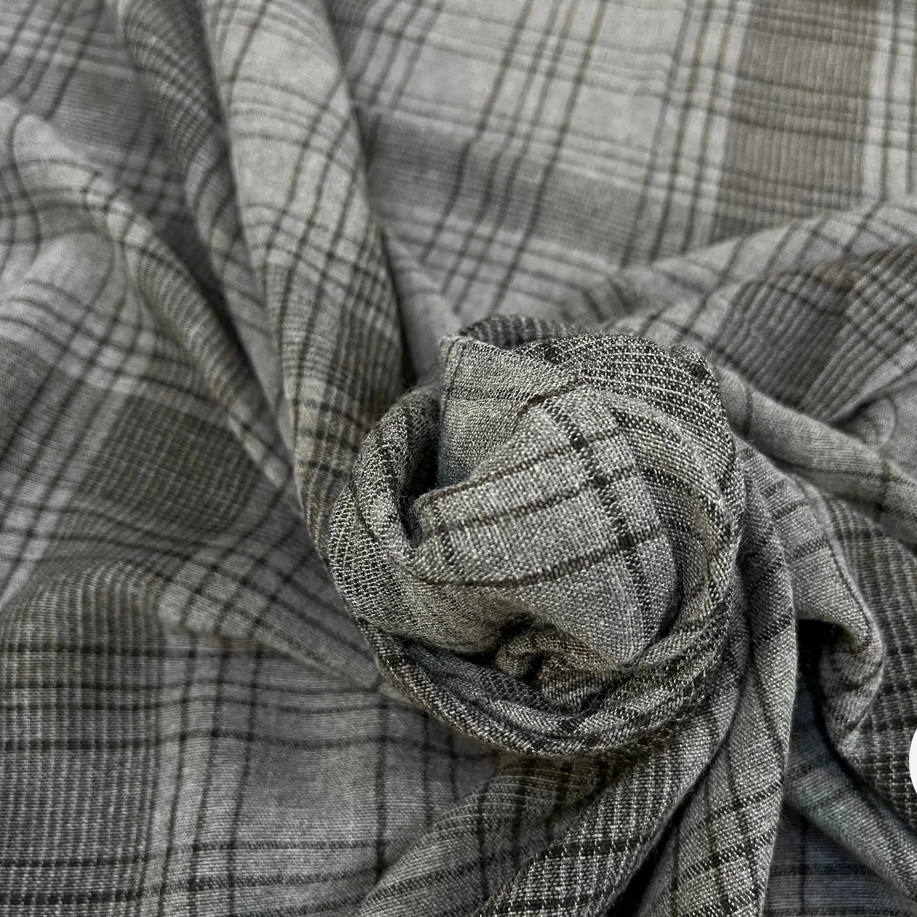 TISSU CHEMISE COTON SOIE PRINCE DE GALLES GRIS - My Little Coupon