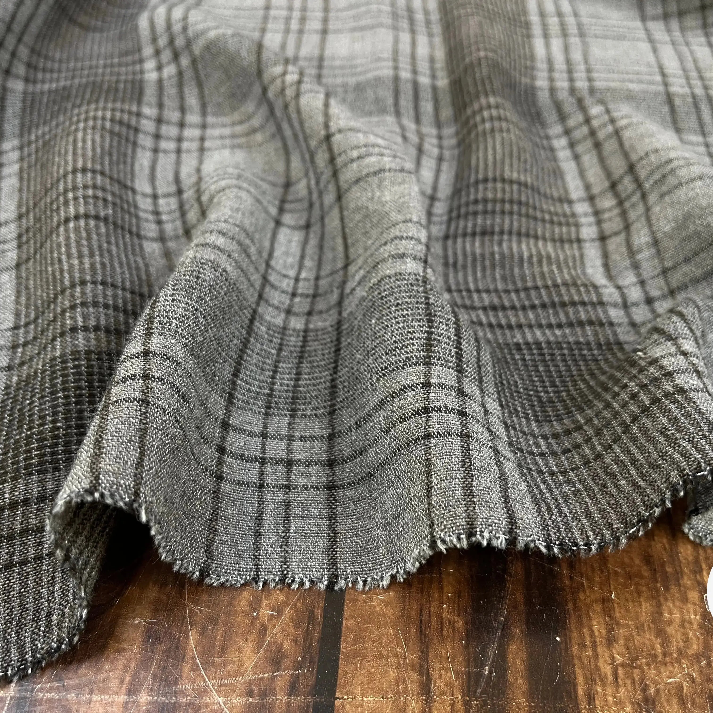 TISSU CHEMISE COTON SOIE PRINCE DE GALLES GRIS - My Little Coupon