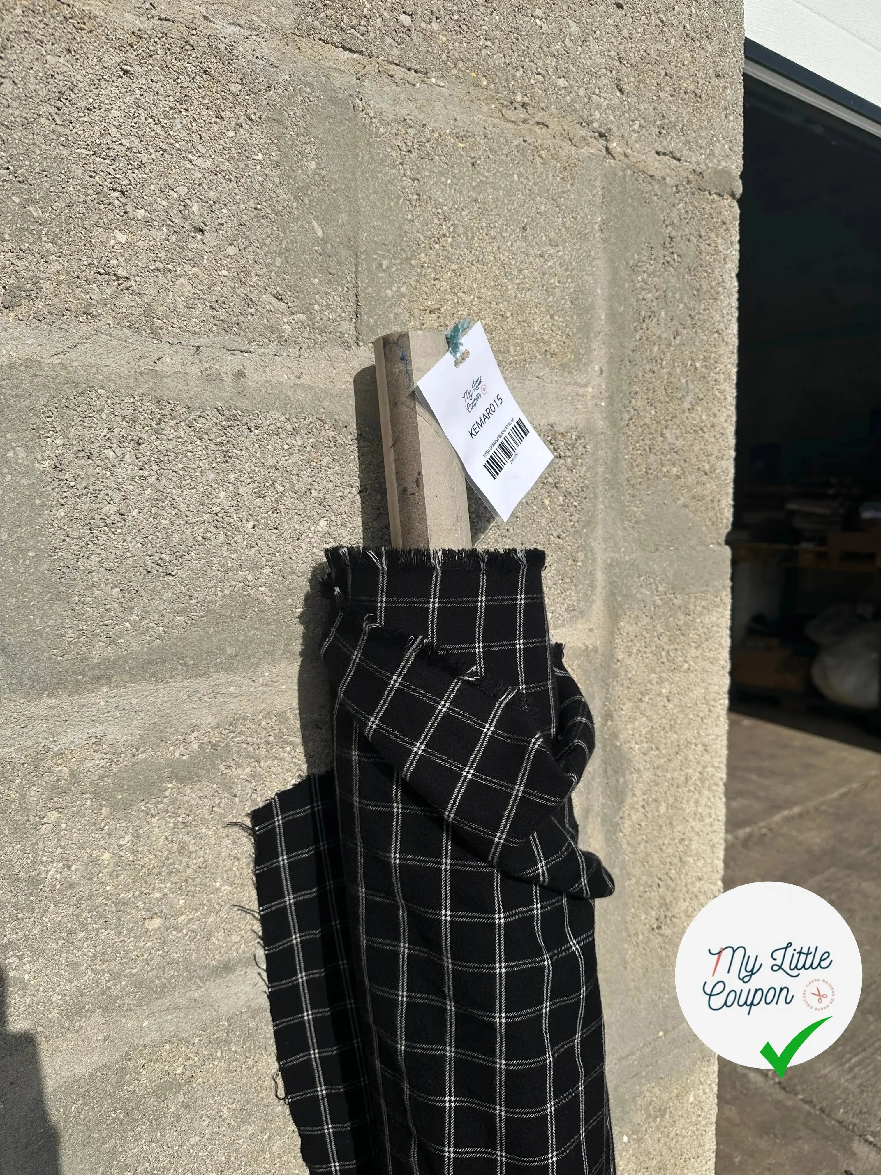 TISSU CHEMISE TRAPPEUR BLANC ET NOIR MSO