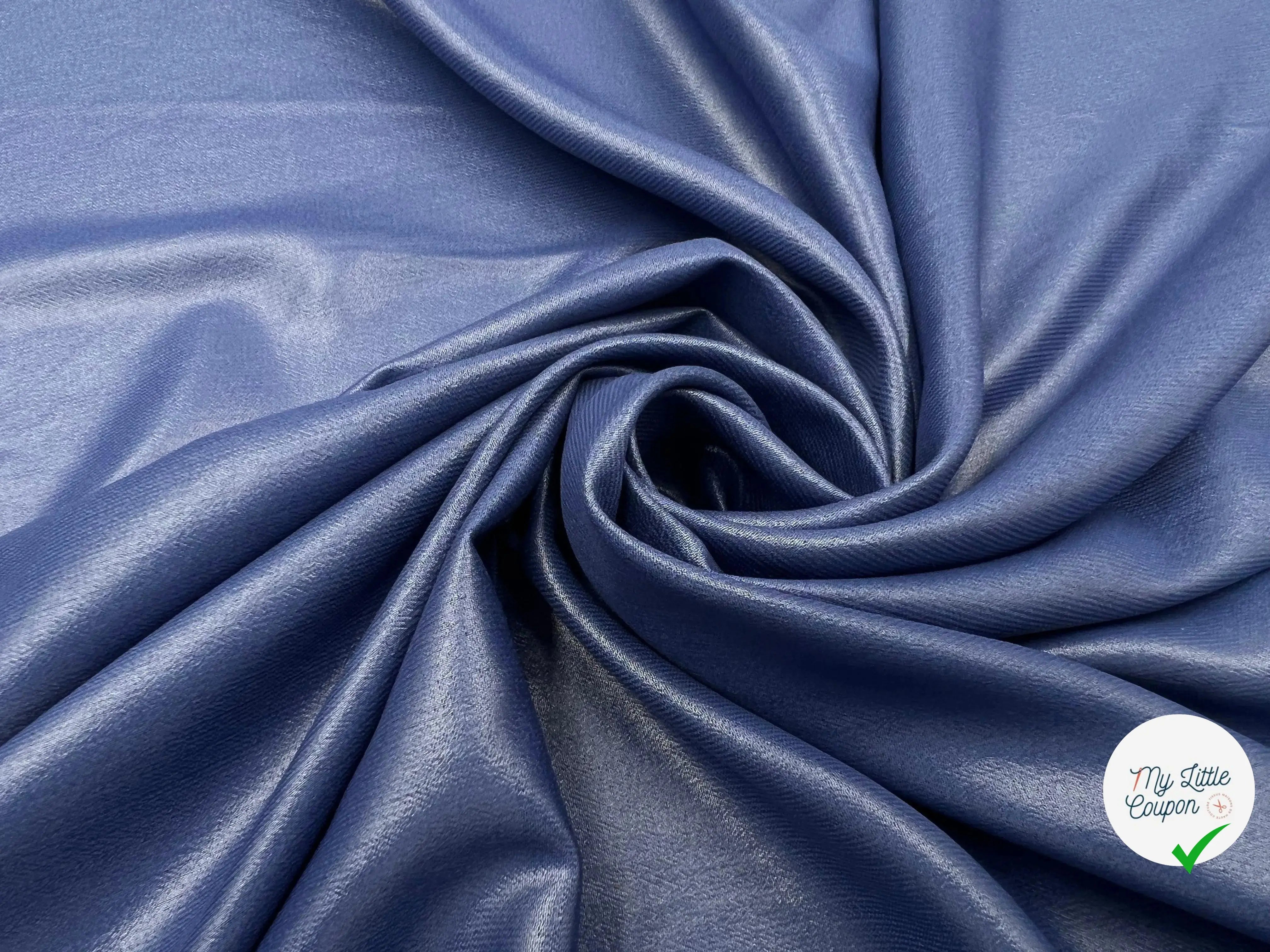 TOILE POLYESTER EFFET ENDUITE BLEU NUIT - My Little Coupon - tissu - coudre