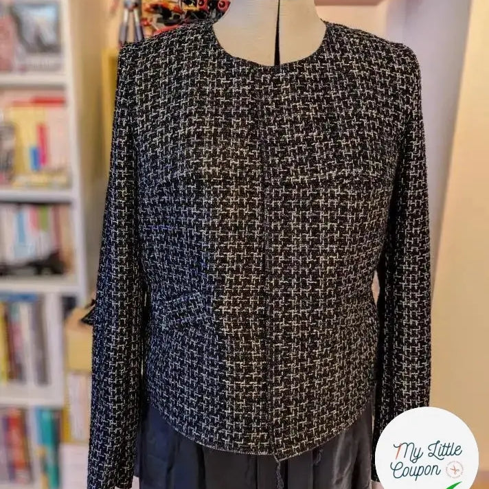 TWEED BLACK & BLUE 19%VISCOSE - My Little Coupon