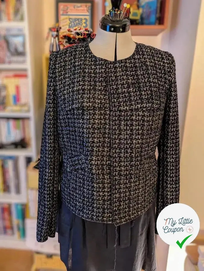 TWEED BLACK & BLUE 19%VISCOSE - My Little Coupon