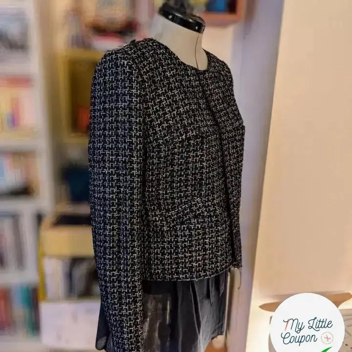 TWEED BLACK & BLUE 19%VISCOSE - My Little Coupon