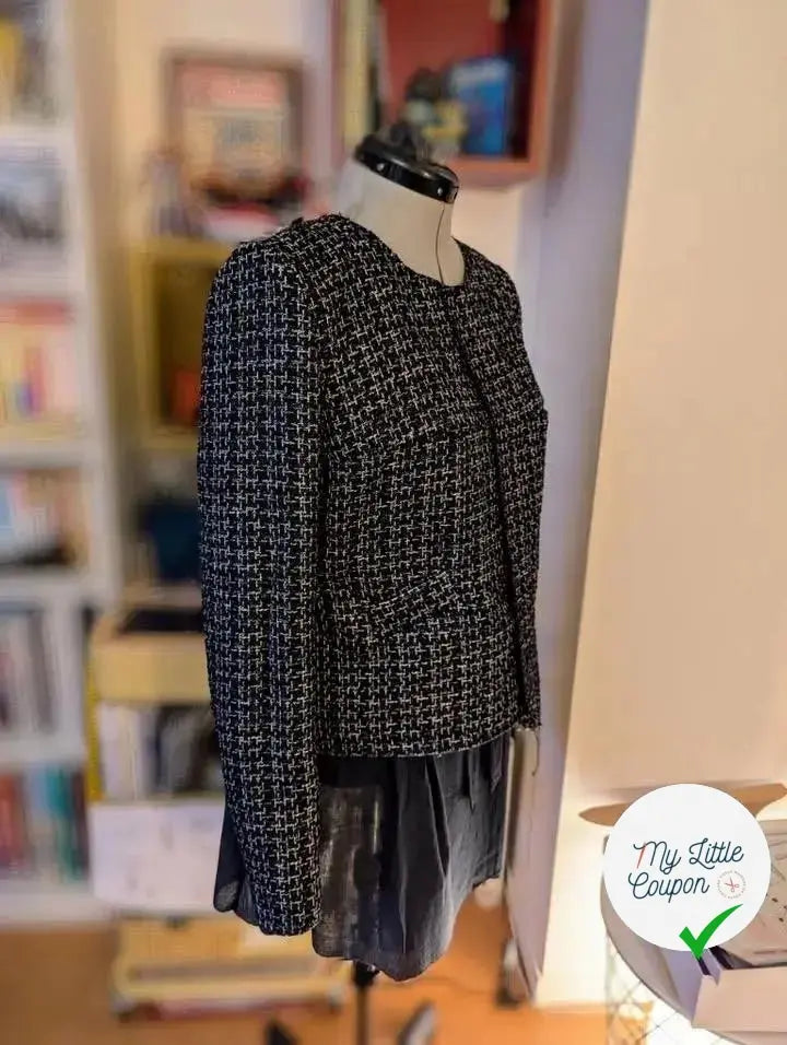 TWEED BLACK & BLUE 19%VISCOSE - My Little Coupon