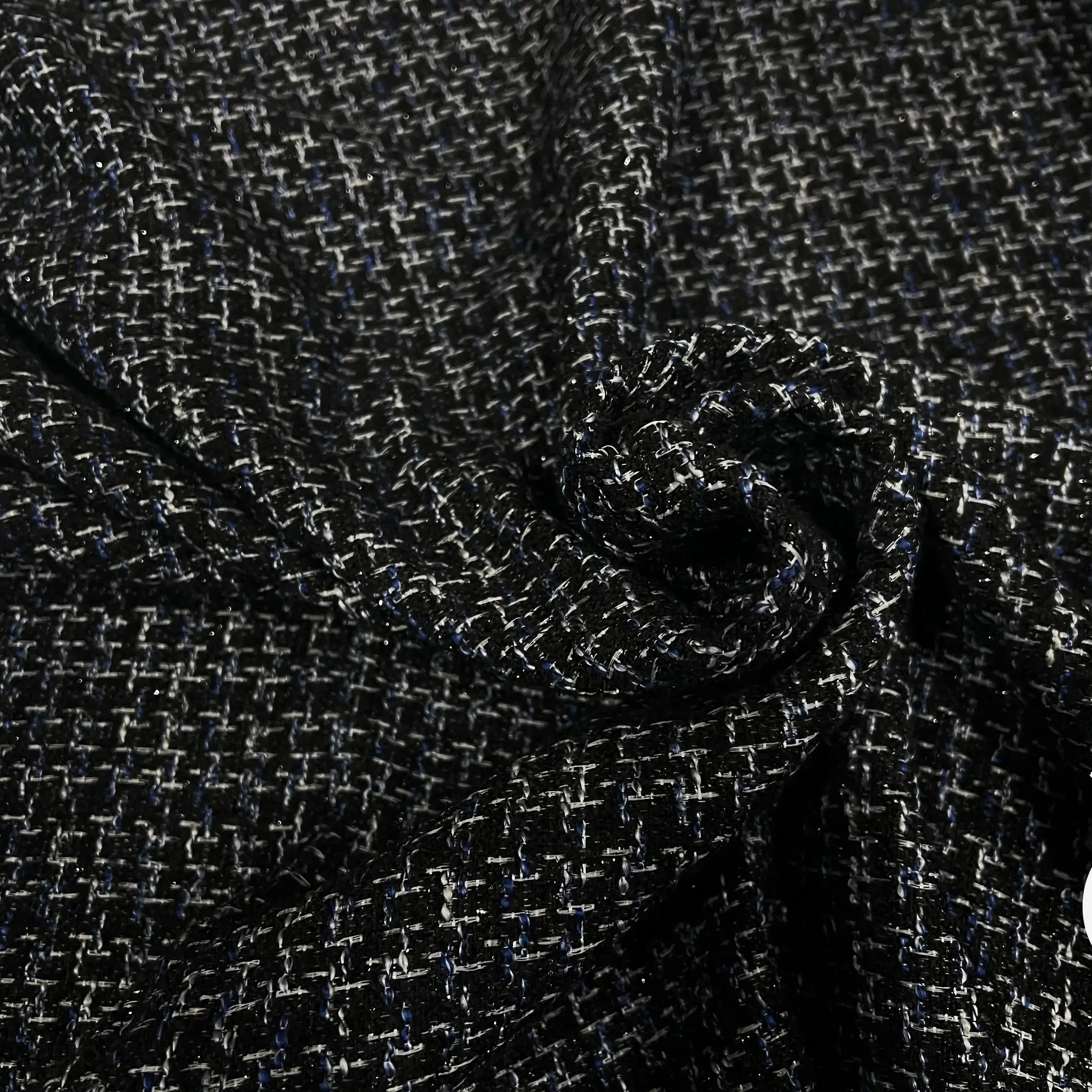 TWEED BLACK & BLUE 19%VISCOSE - My Little Coupon