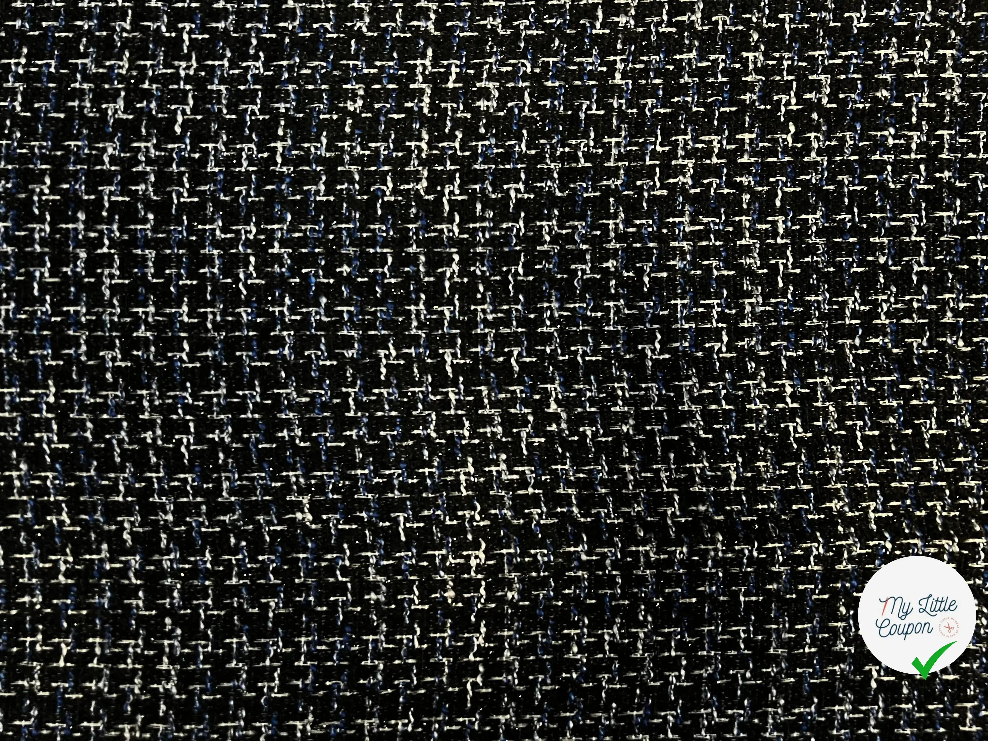 TWEED BLACK & BLUE 19%VISCOSE - My Little Coupon