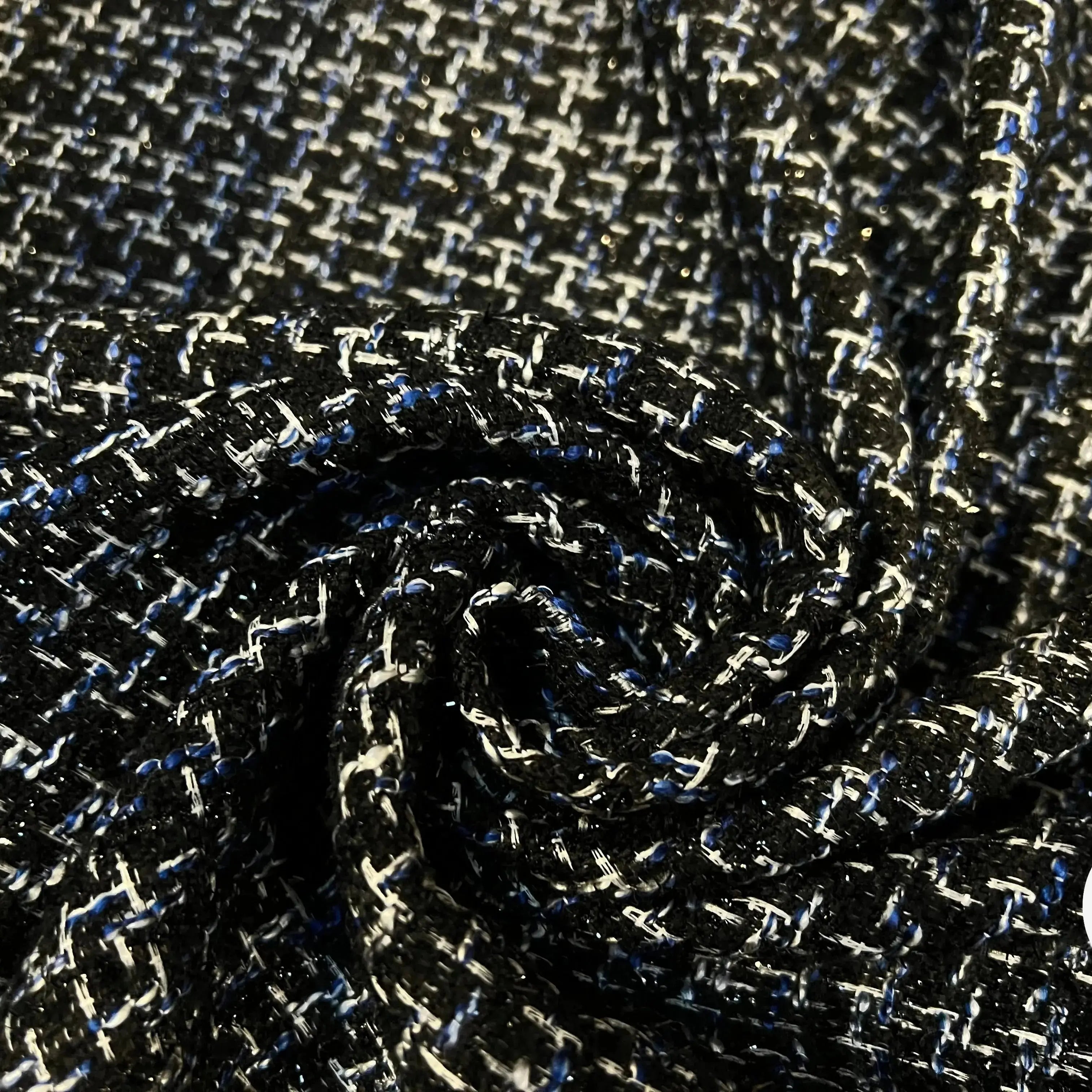 TWEED BLACK & BLUE 19%VISCOSE - My Little Coupon
