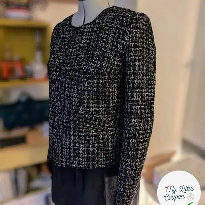 TWEED BLACK & BLUE 19%VISCOSE - My Little Coupon
