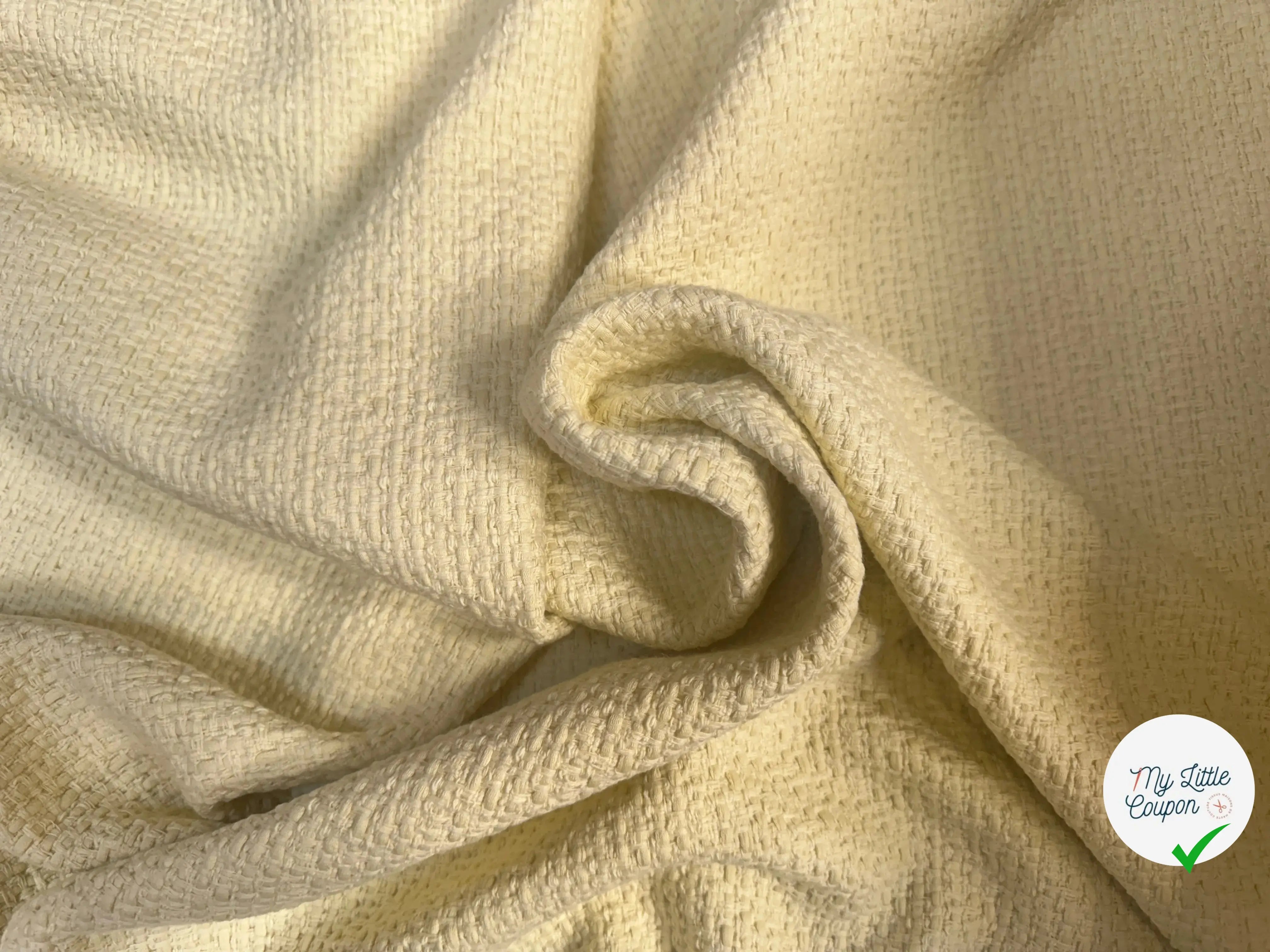 TWEED COTON JAUNE CLAIR 100% COTON - My Little Coupon