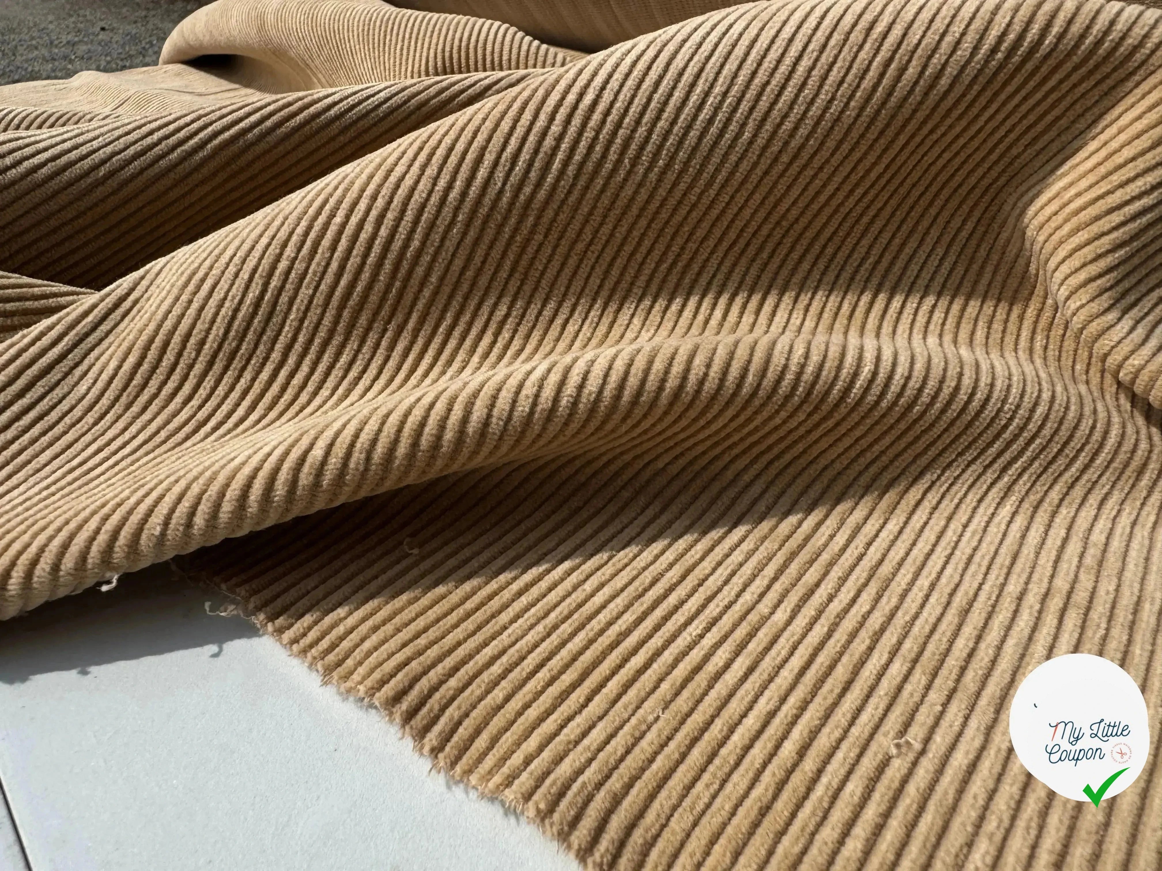 VELOURS COTTON CORDUROY, Pearl Beige - My Little Coupon