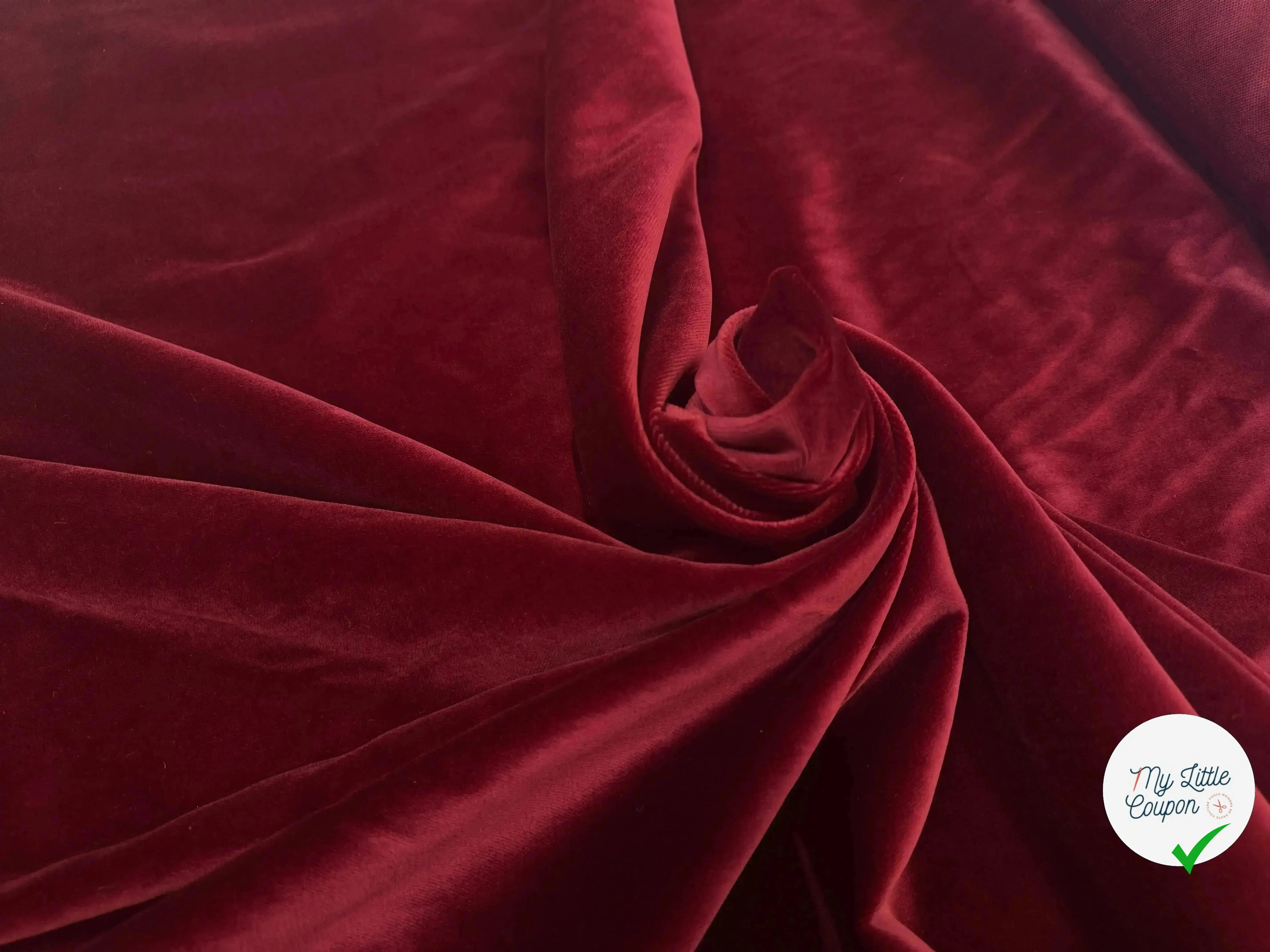 VELOURS DE COTON NIEDIECK ROUGE LIE DE VIN - My Little Coupon