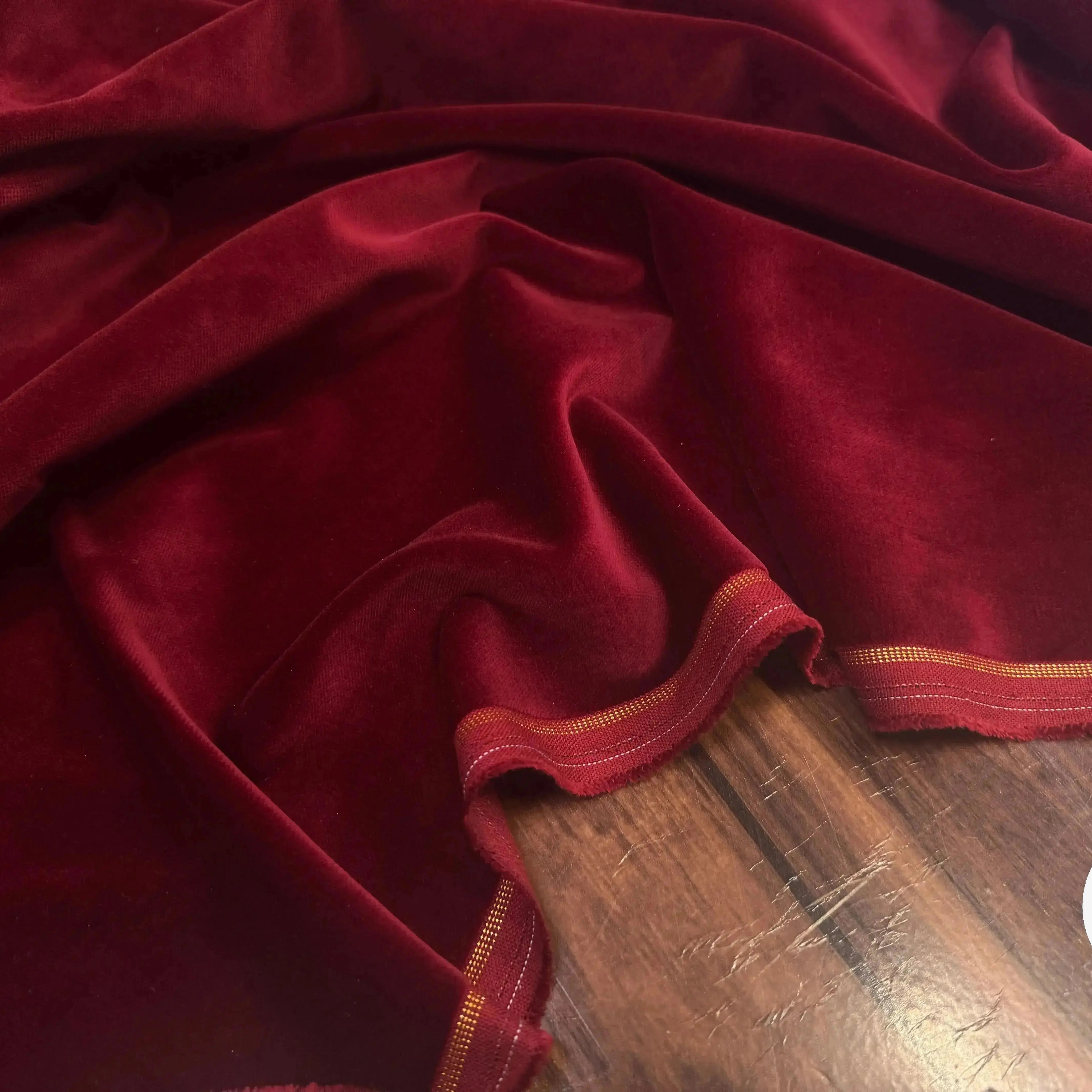 VELOURS DE COTON NIEDIECK ROUGE LIE DE VIN - My Little Coupon