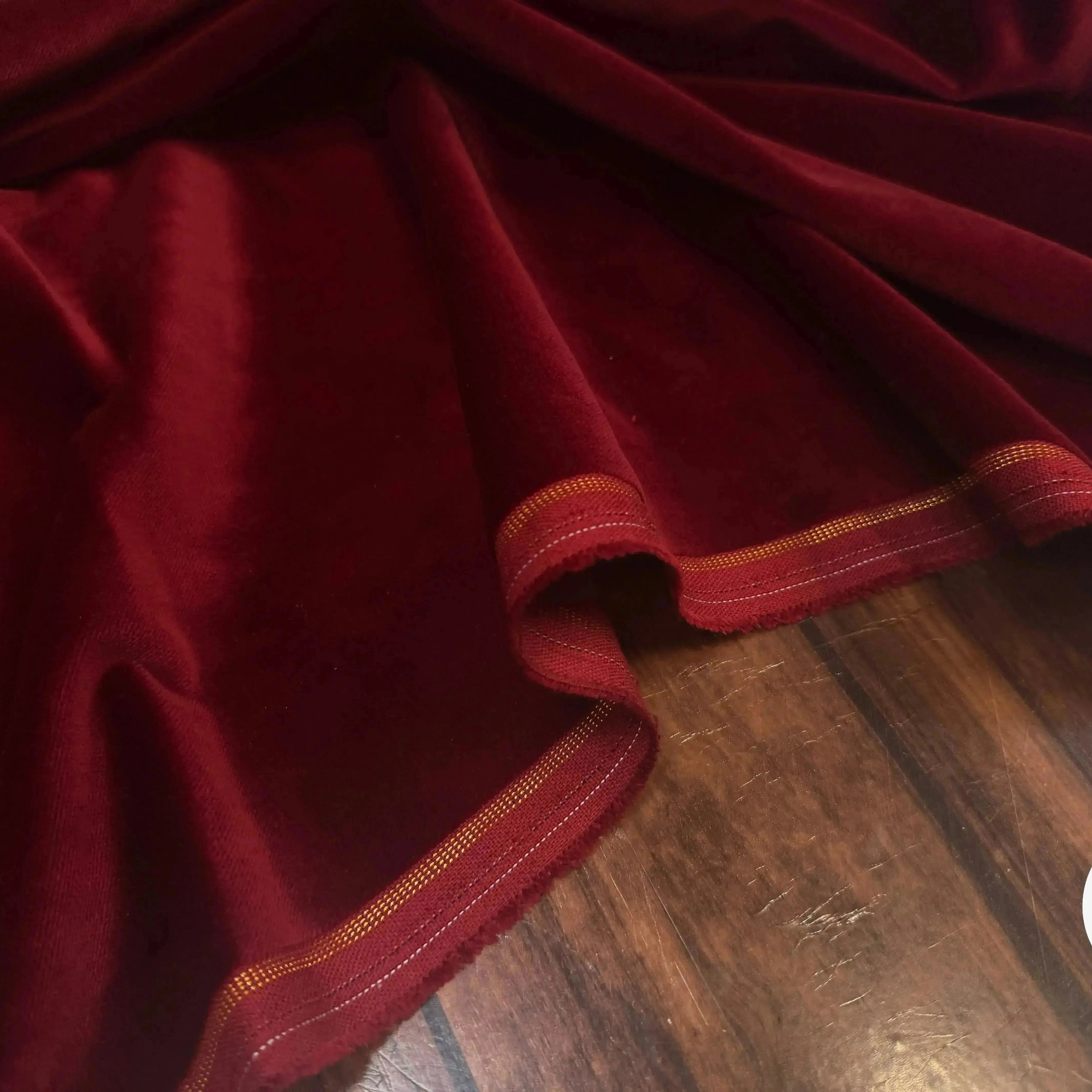 VELOURS DE COTON NIEDIECK ROUGE LIE DE VIN - My Little Coupon