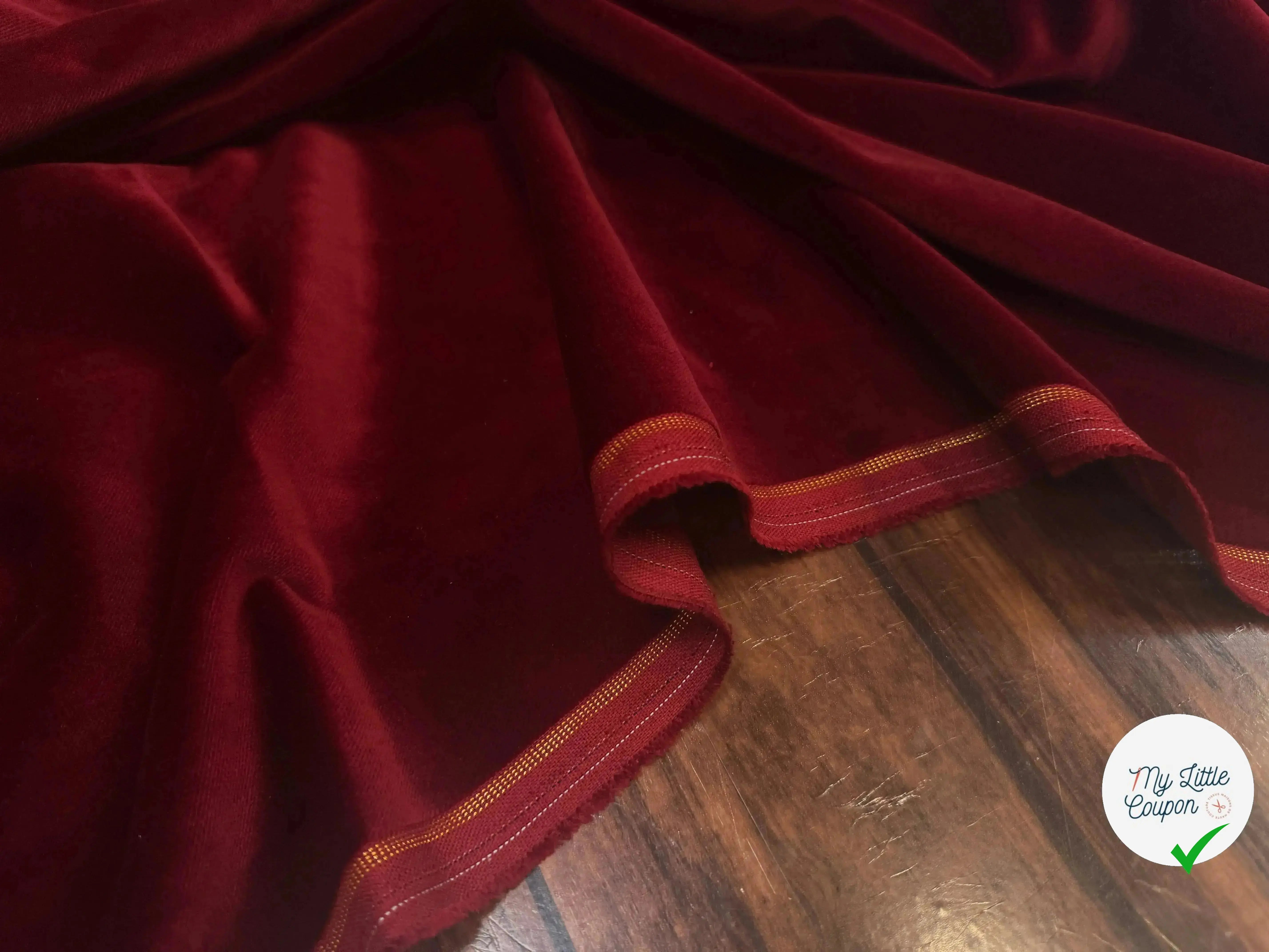VELOURS DE COTON NIEDIECK ROUGE LIE DE VIN - My Little Coupon