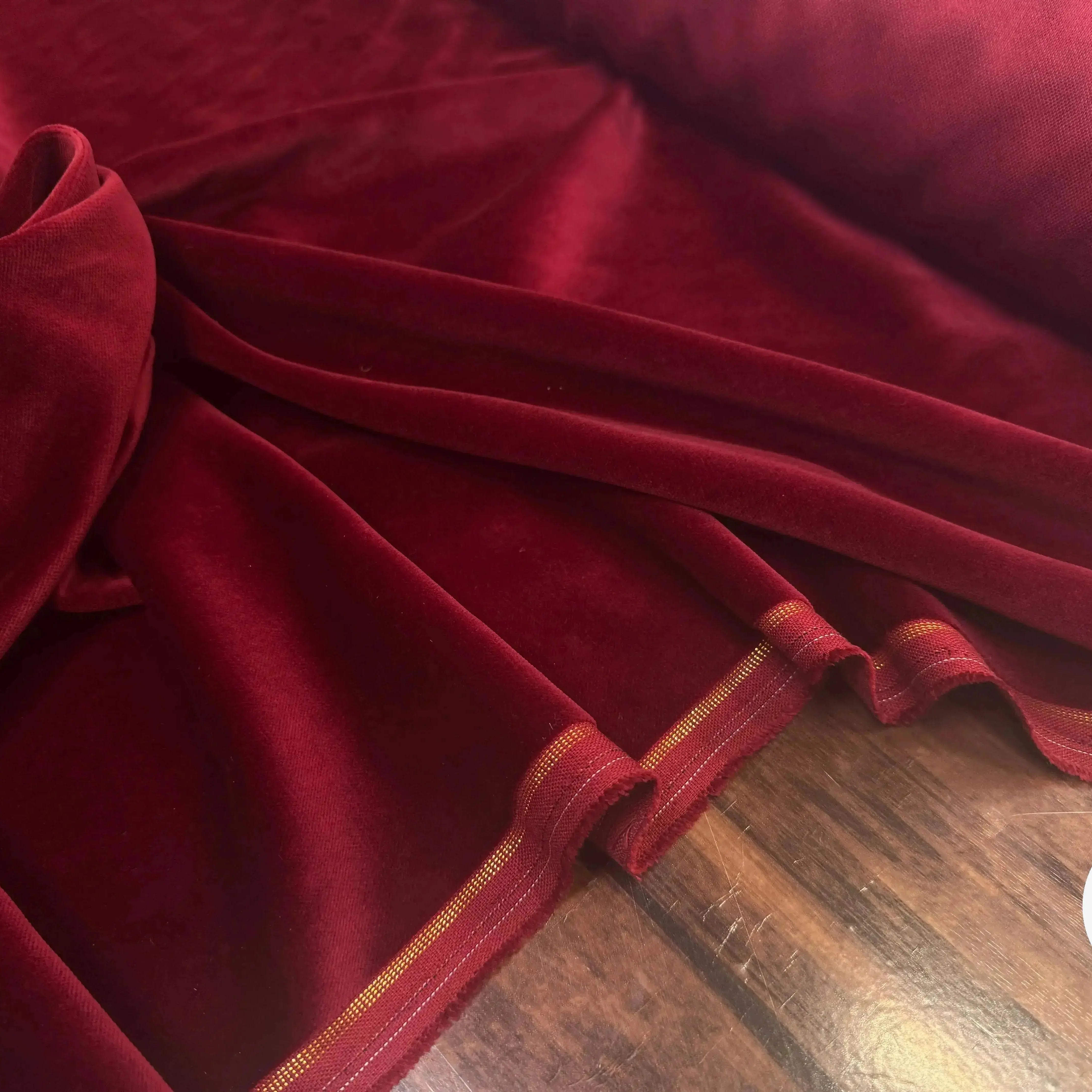 VELOURS DE COTON NIEDIECK ROUGE LIE DE VIN - My Little Coupon