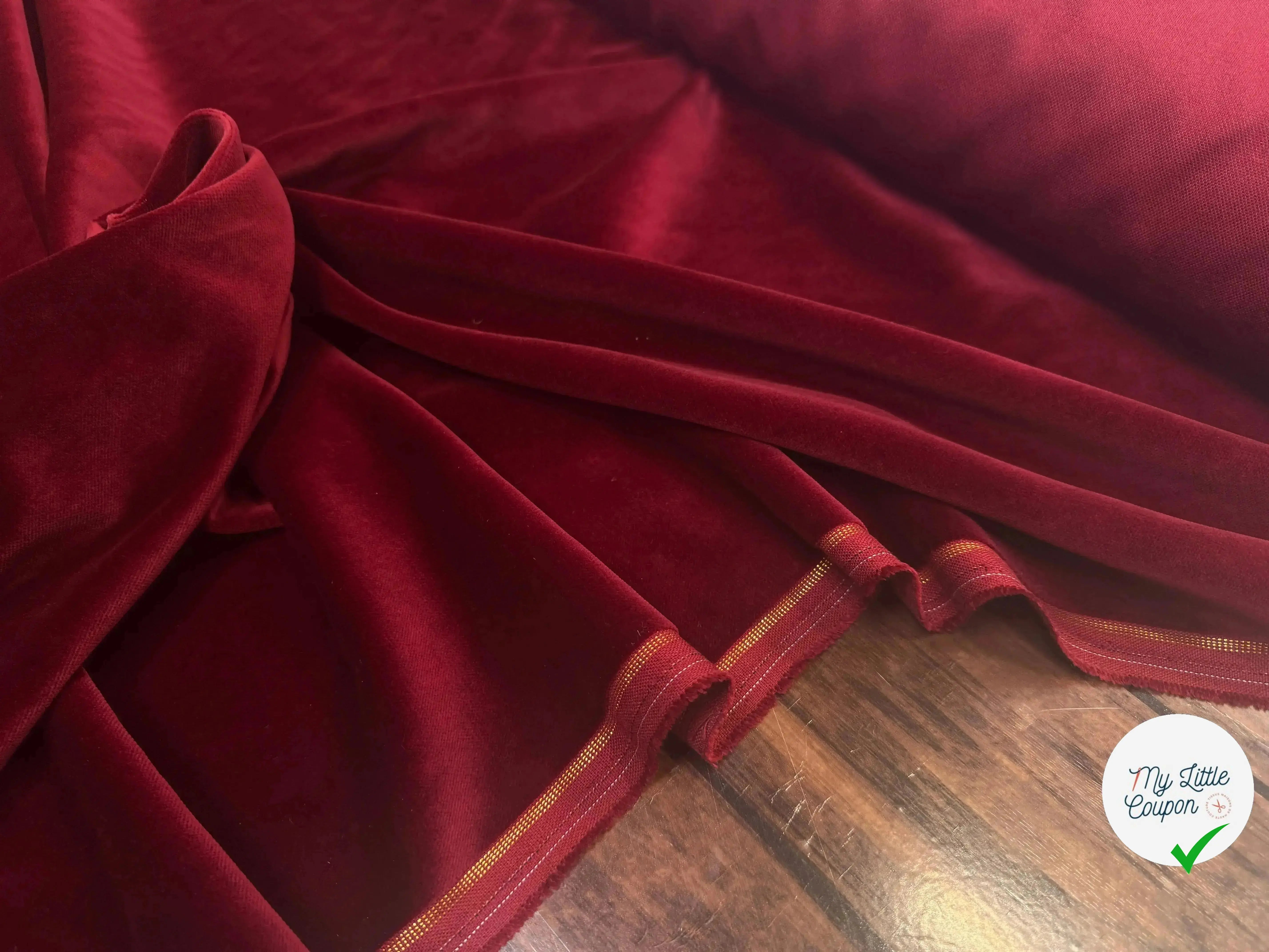 VELOURS DE COTON NIEDIECK ROUGE LIE DE VIN - My Little Coupon