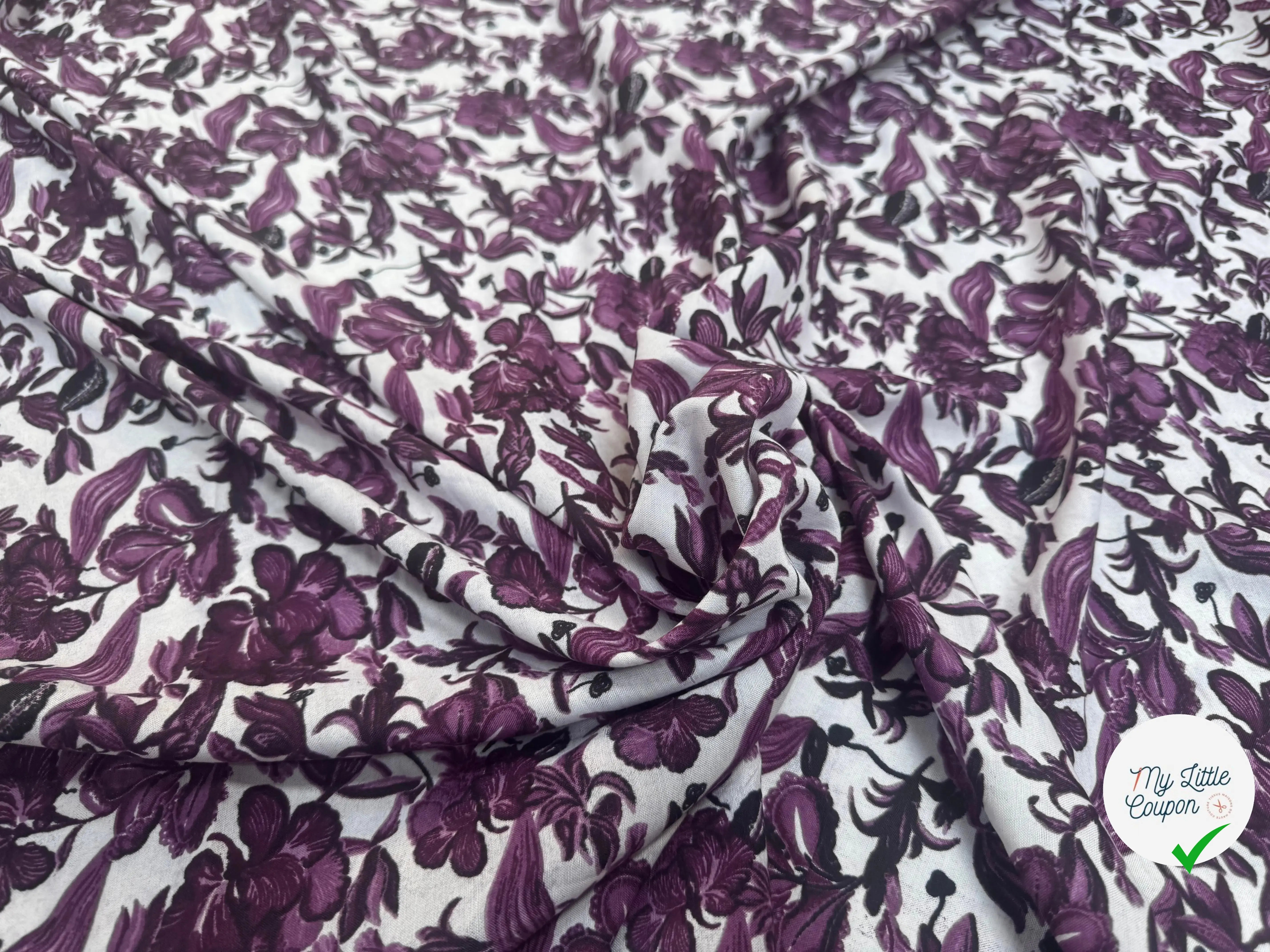 VISCOSE À MOTIFS MALLOW MAUVE - My Little Coupon