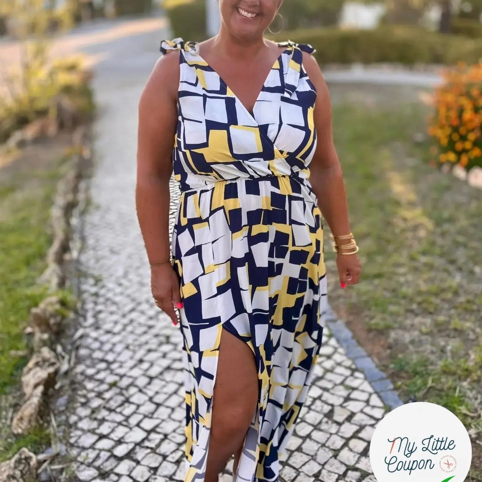 VISCOSE GÉOMETRIE IMPARFAITE DE BLEU & JAUNE - My Little Coupon
