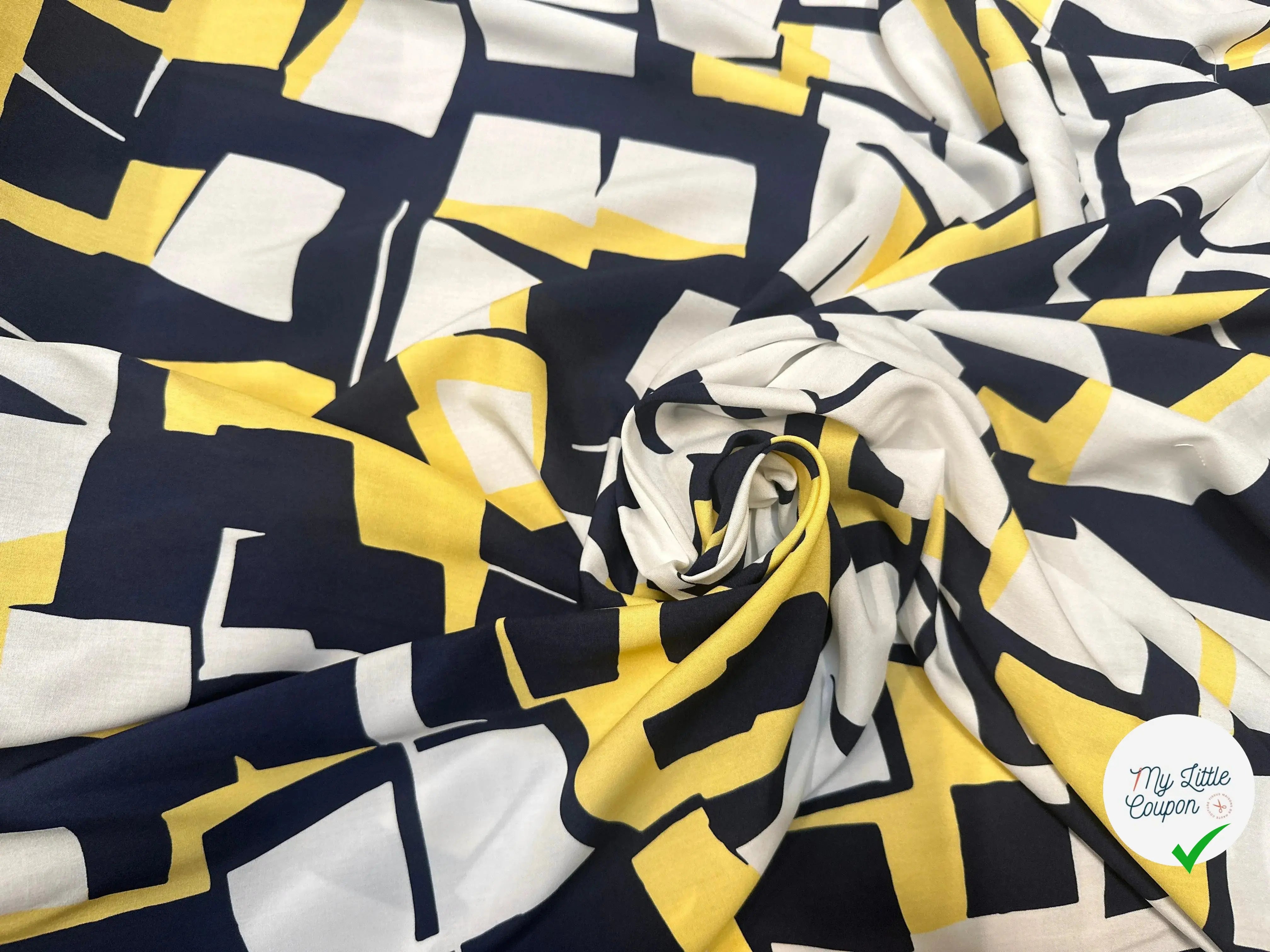 VISCOSE GÉOMETRIE IMPARFAITE DE BLEU & JAUNE - My Little Coupon