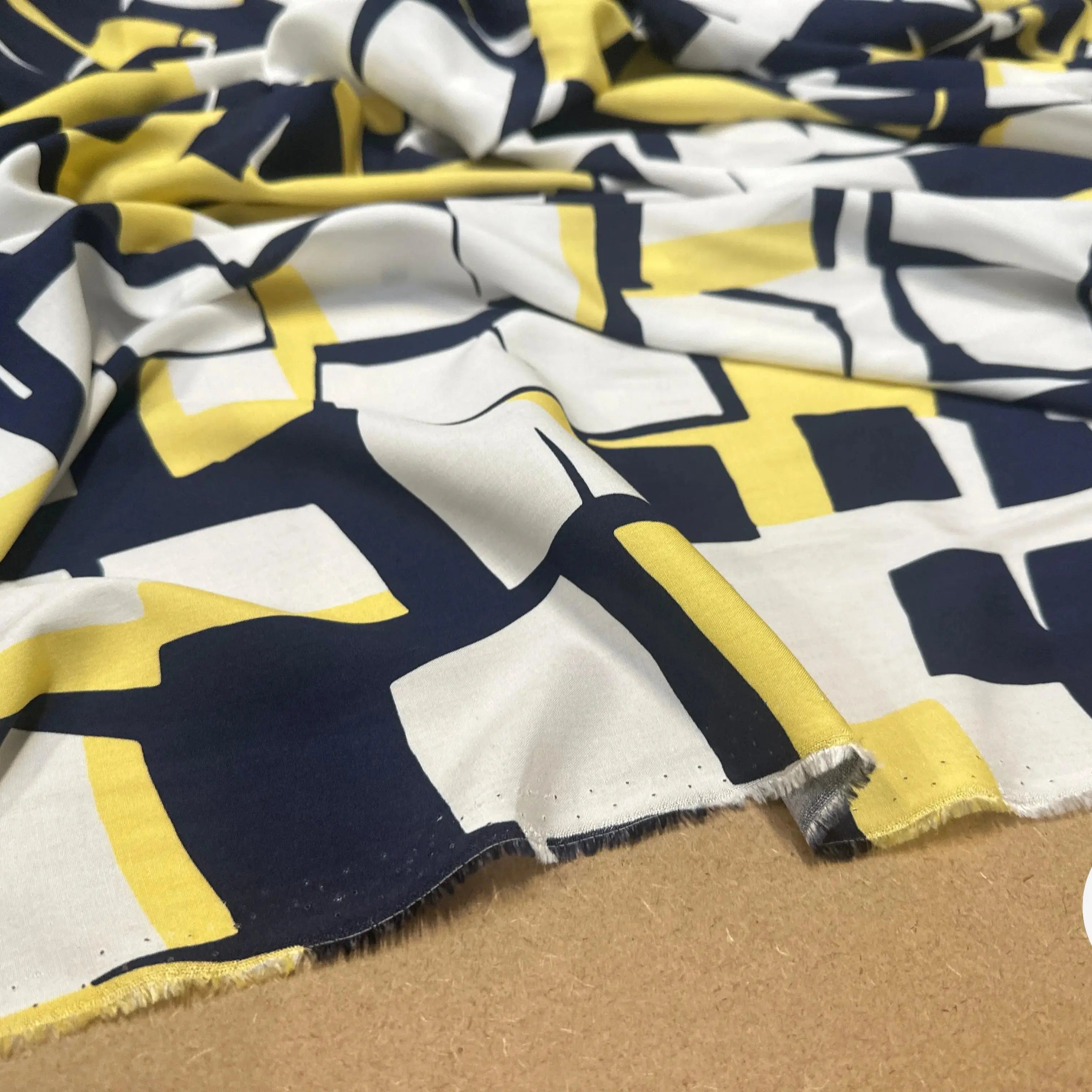 VISCOSE GÉOMETRIE IMPARFAITE DE BLEU & JAUNE - My Little Coupon