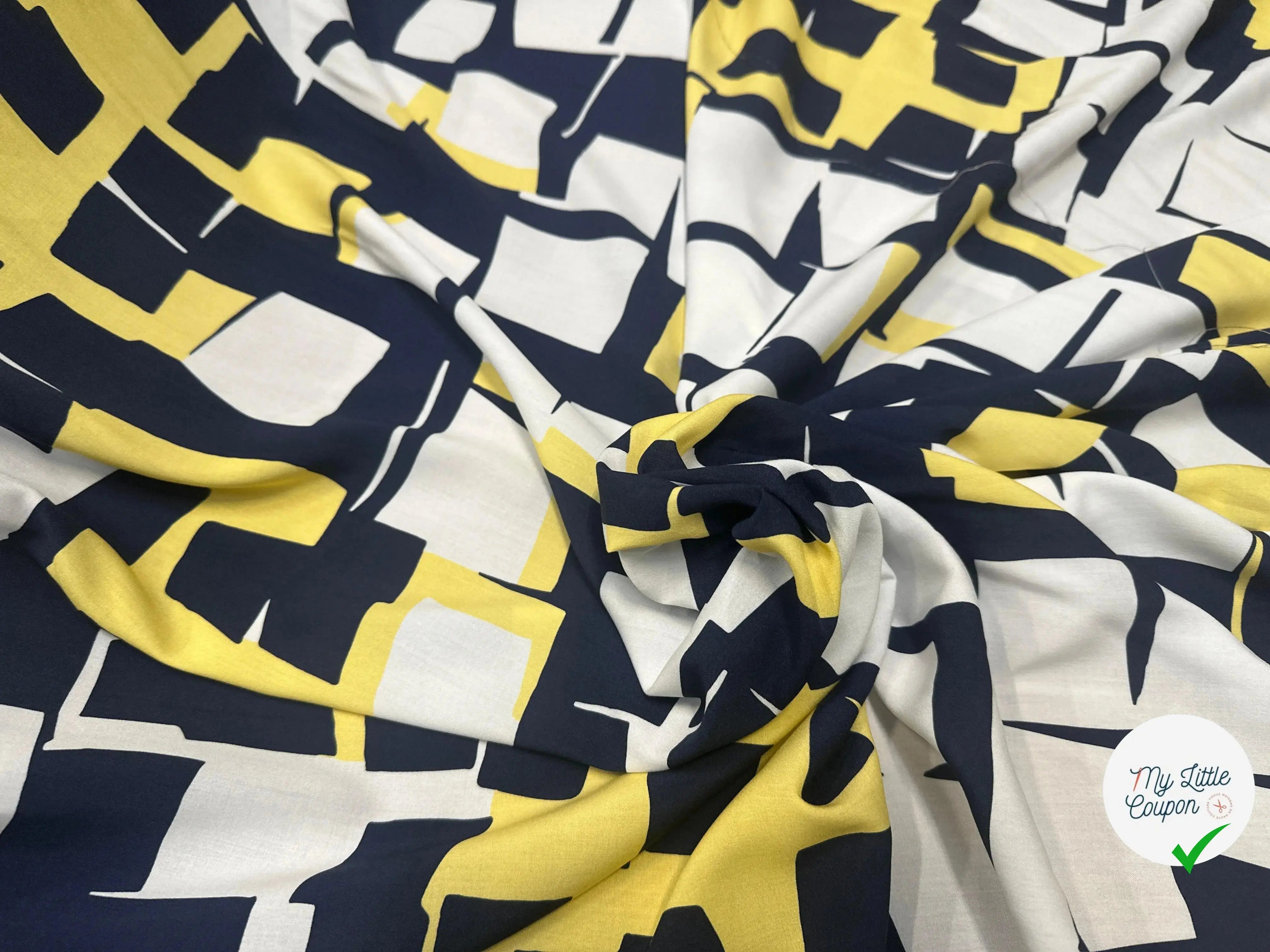VISCOSE GÉOMETRIE IMPARFAITE DE BLEU & JAUNE - My Little Coupon