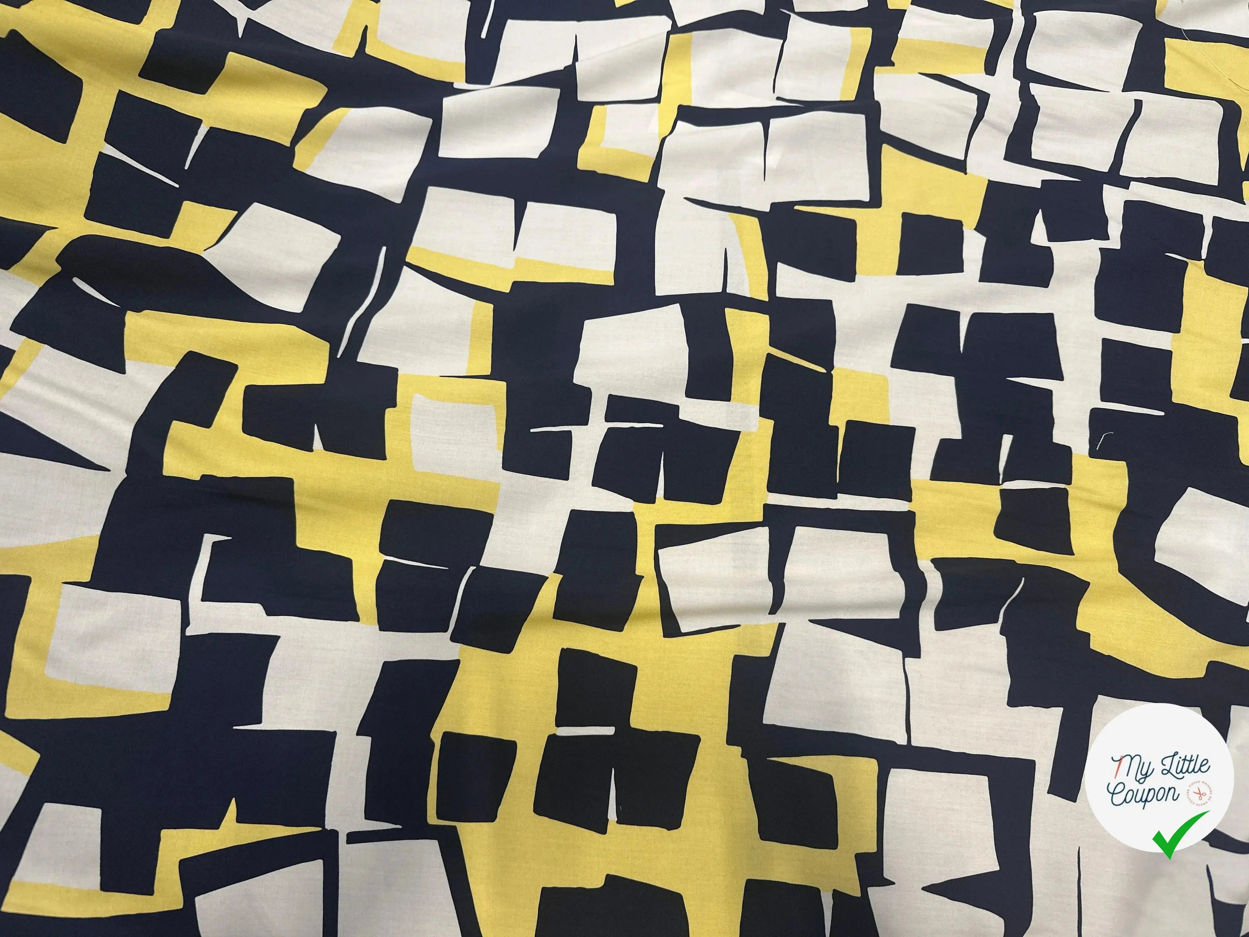 VISCOSE GÉOMETRIE IMPARFAITE DE BLEU & JAUNE - My Little Coupon