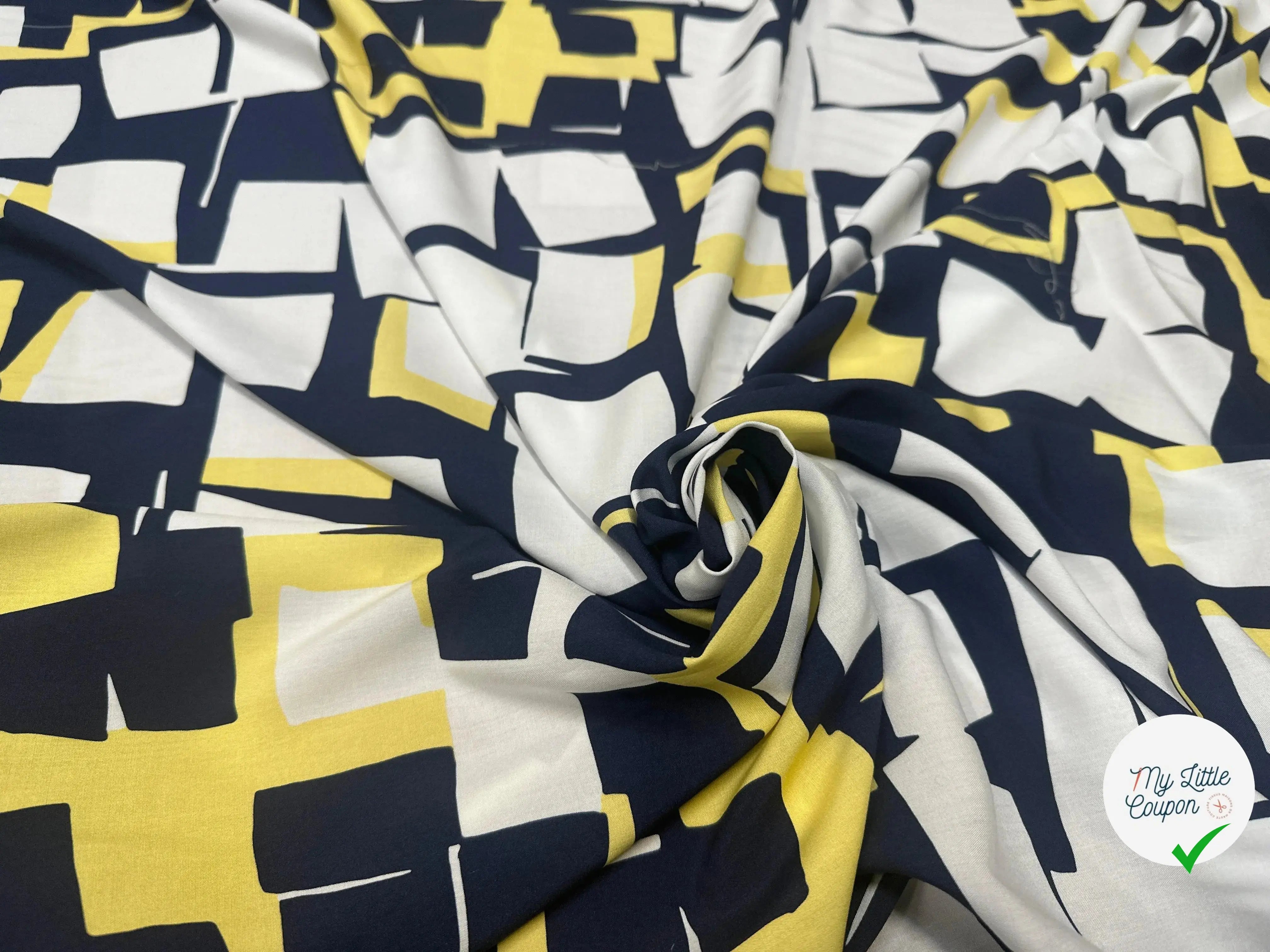 VISCOSE GÉOMETRIE IMPARFAITE DE BLEU & JAUNE - My Little Coupon