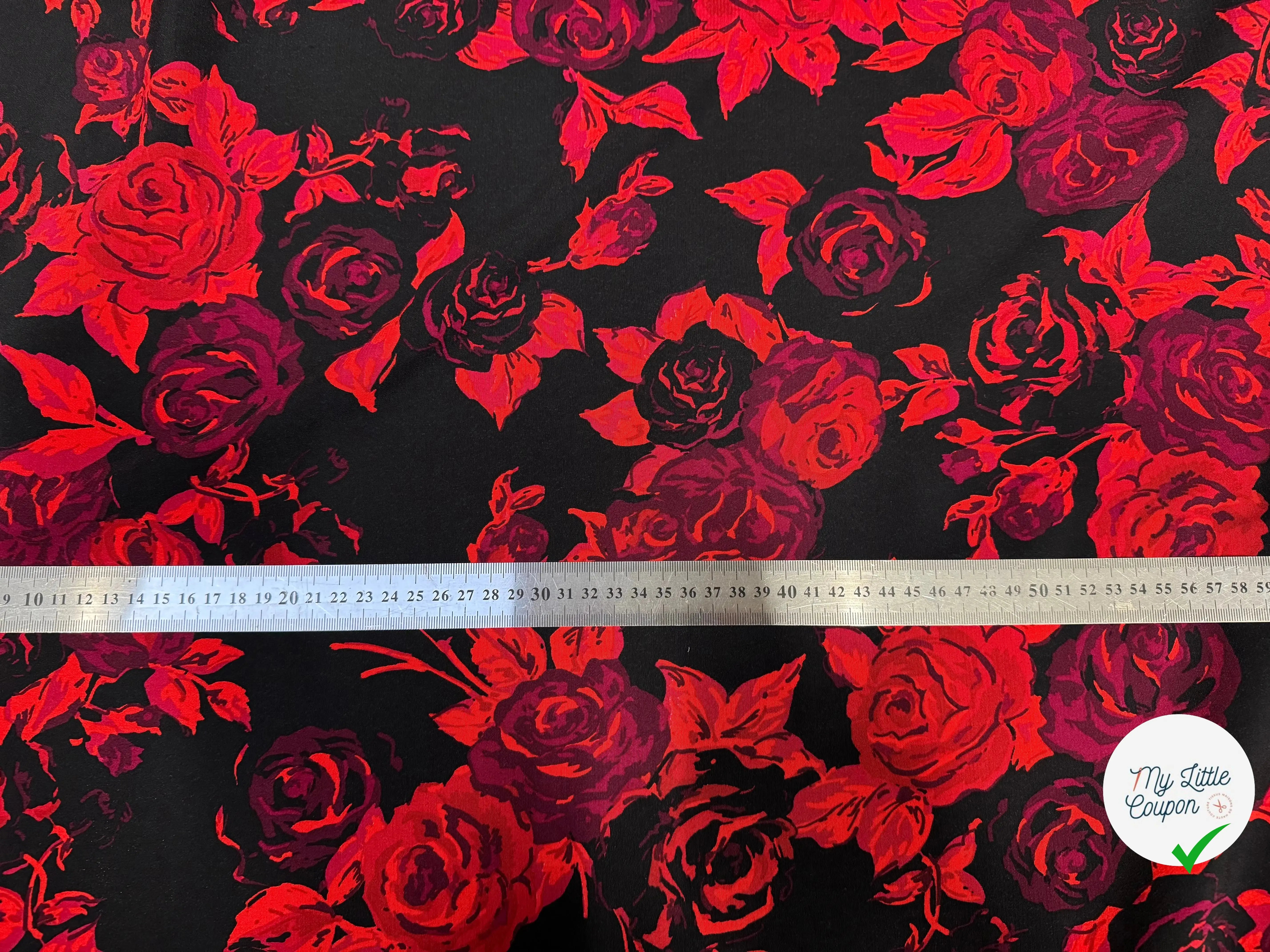VISCOSE IMPRIMÉE FLEURIE ROSE ET ROUGE - My Little Coupon