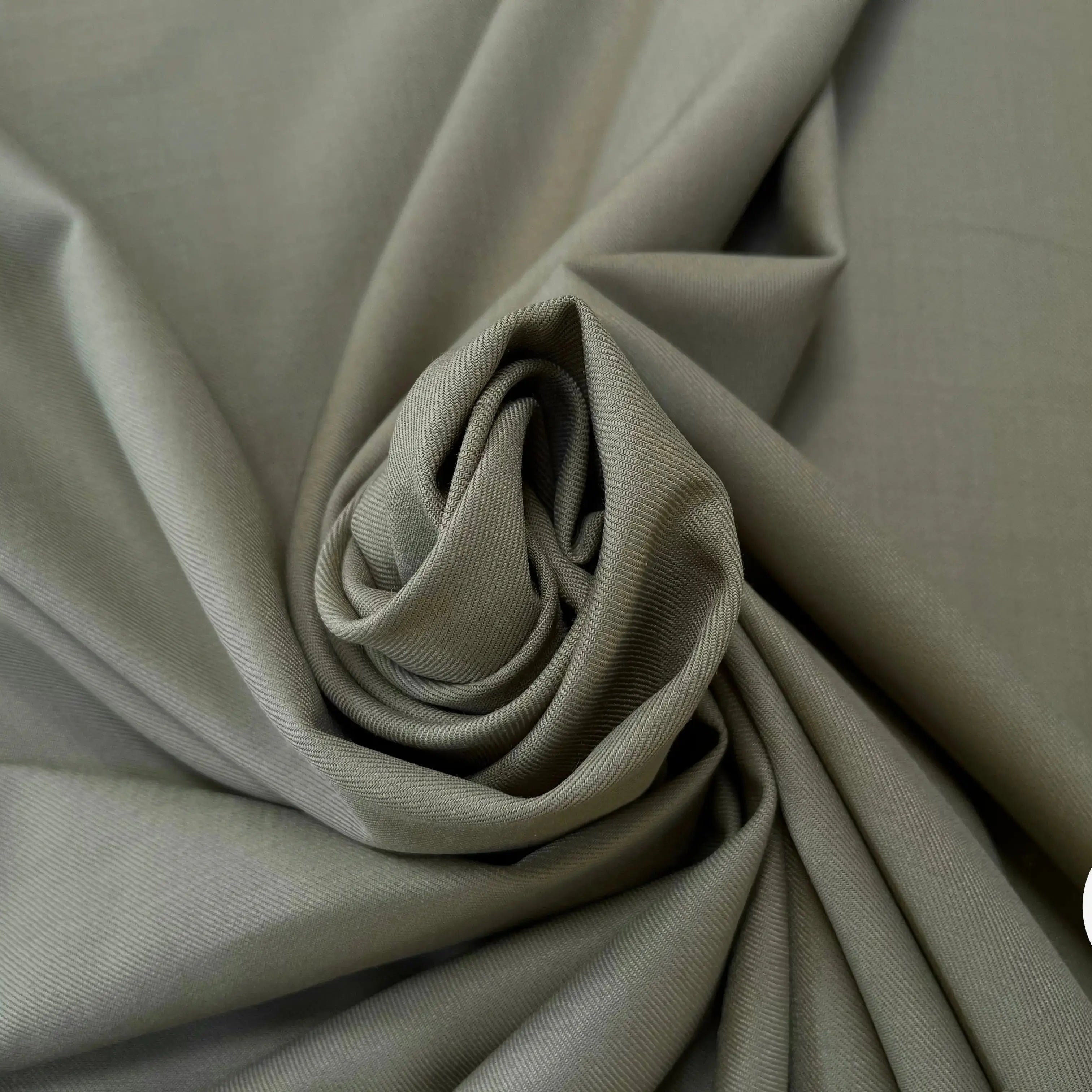 VISCOSE SERGÉE UNI STRETCH VERT GRIS - My Little Coupon