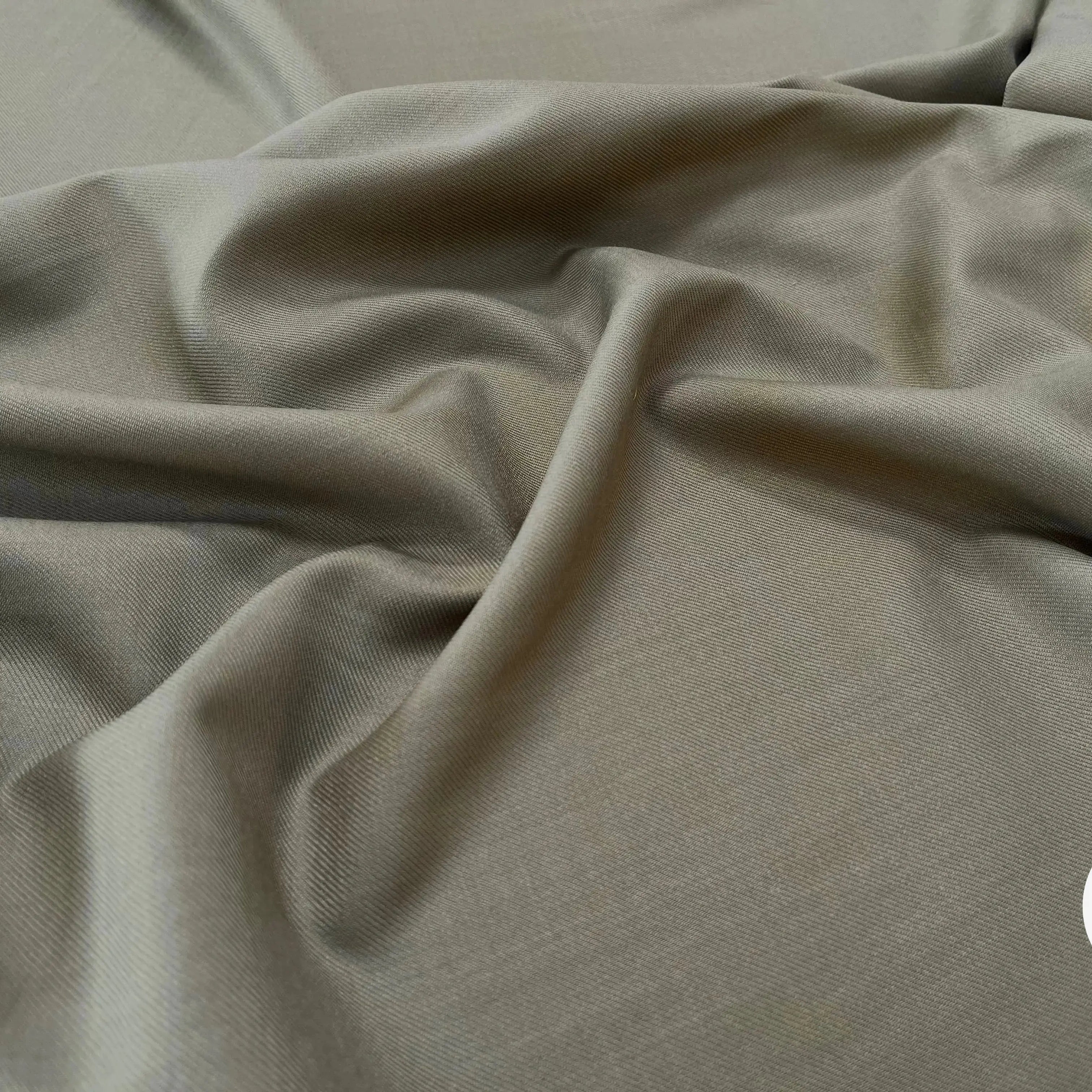 VISCOSE SERGÉE UNI STRETCH VERT GRIS - My Little Coupon