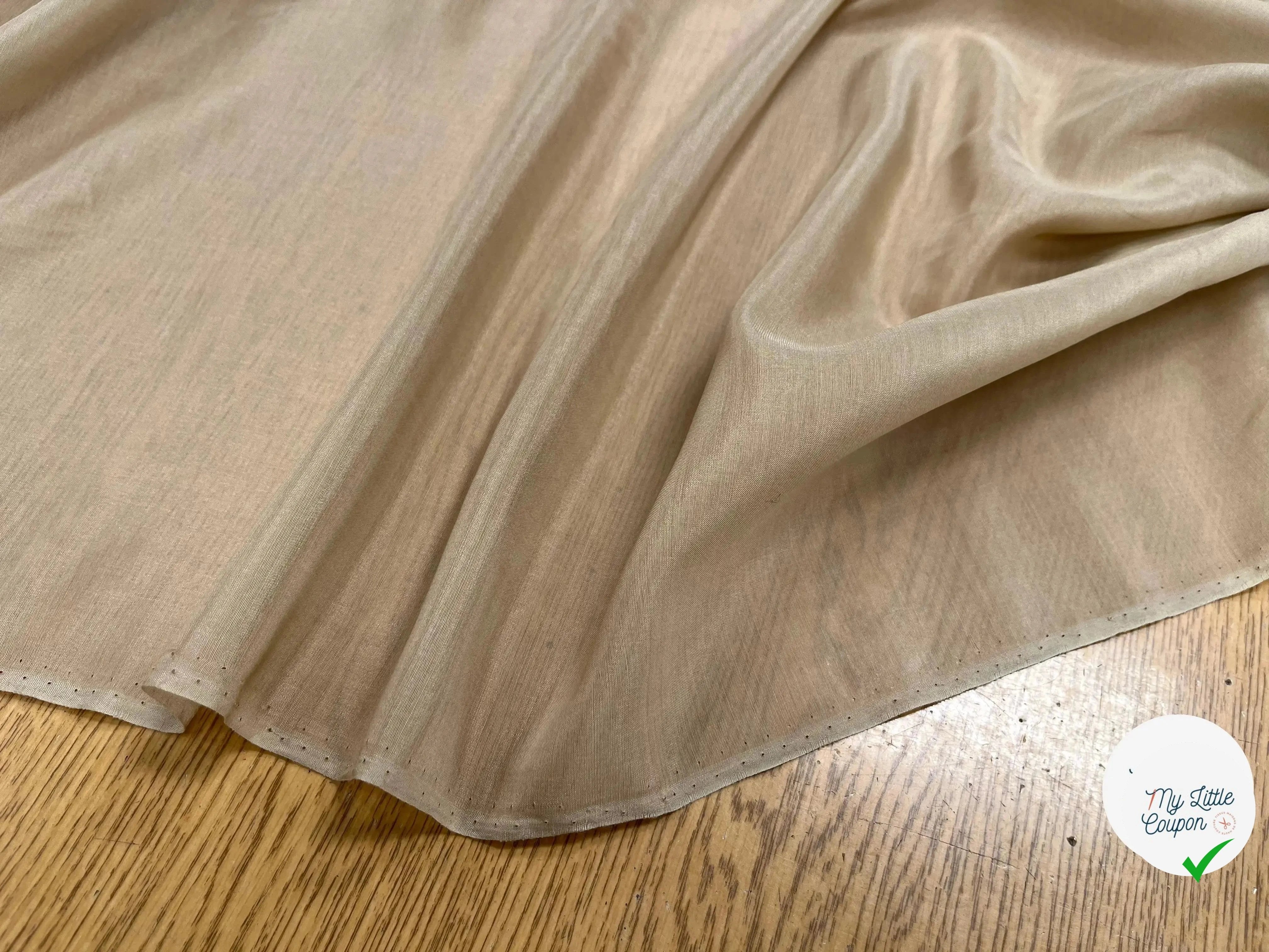 VOILE DE SOIE BEIGE CAMEL TRANSPARENT - My Little Coupon