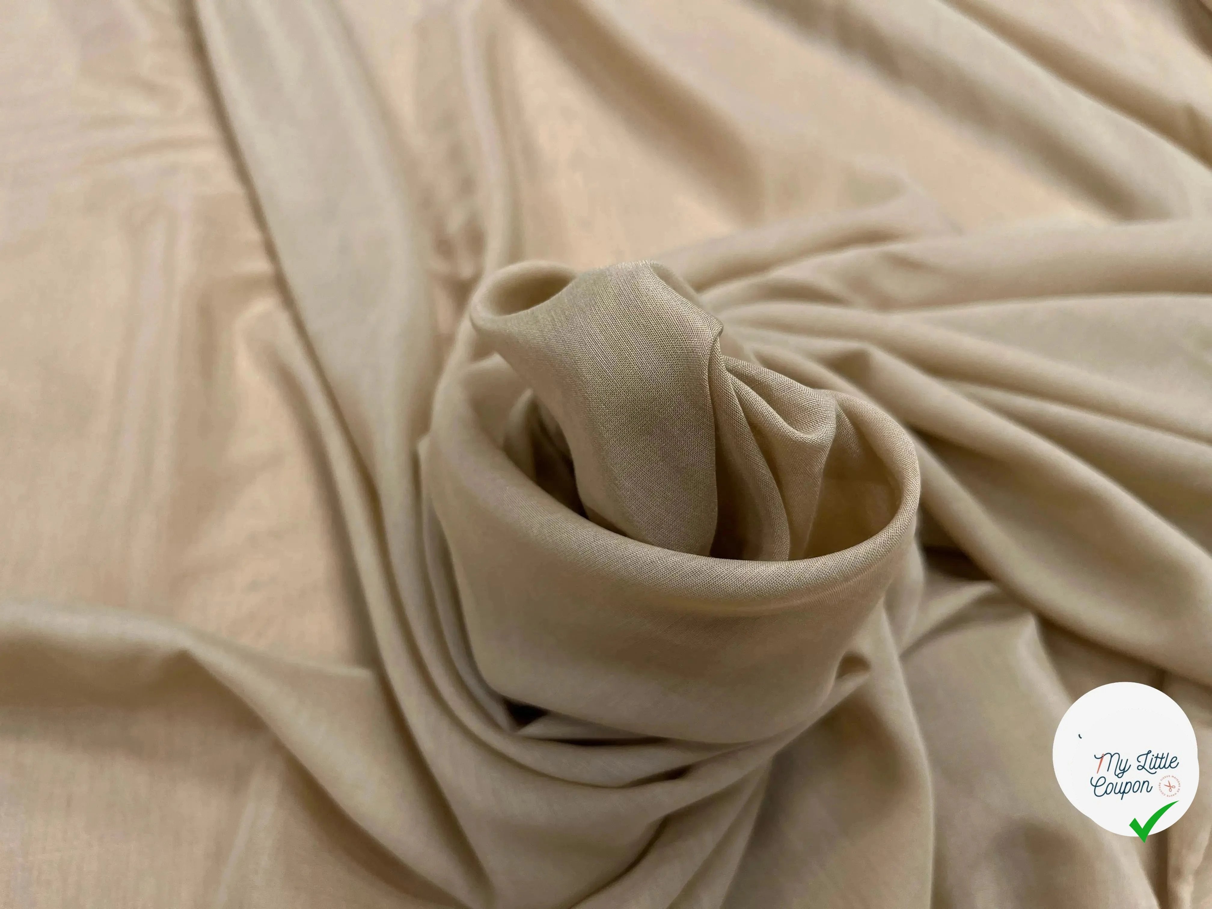 VOILE DE SOIE BEIGE CAMEL TRANSPARENT - My Little Coupon