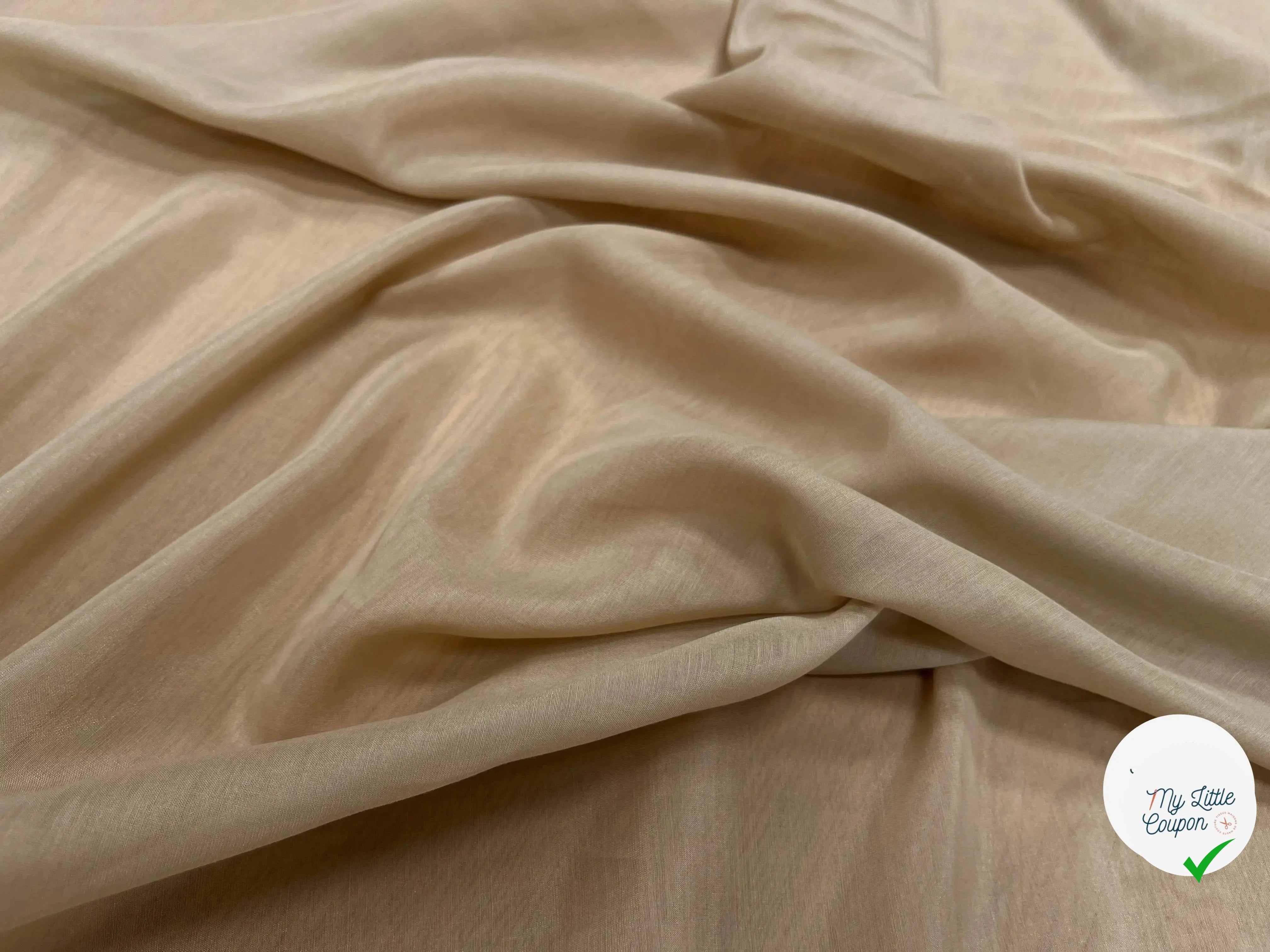VOILE DE SOIE BEIGE CAMEL TRANSPARENT - My Little Coupon