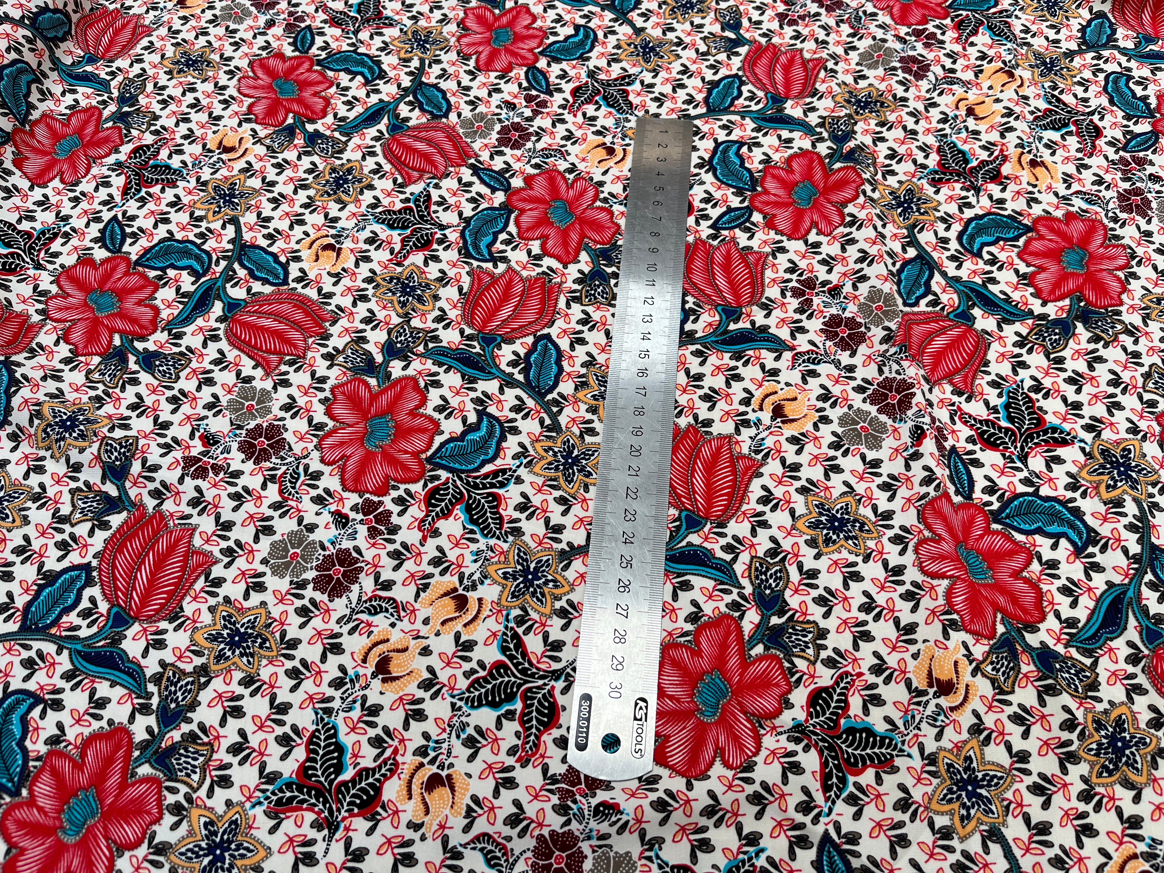WOOLPEACH GROSSE FLEUR ROUGE FOND BEIGE - My Little Coupon
