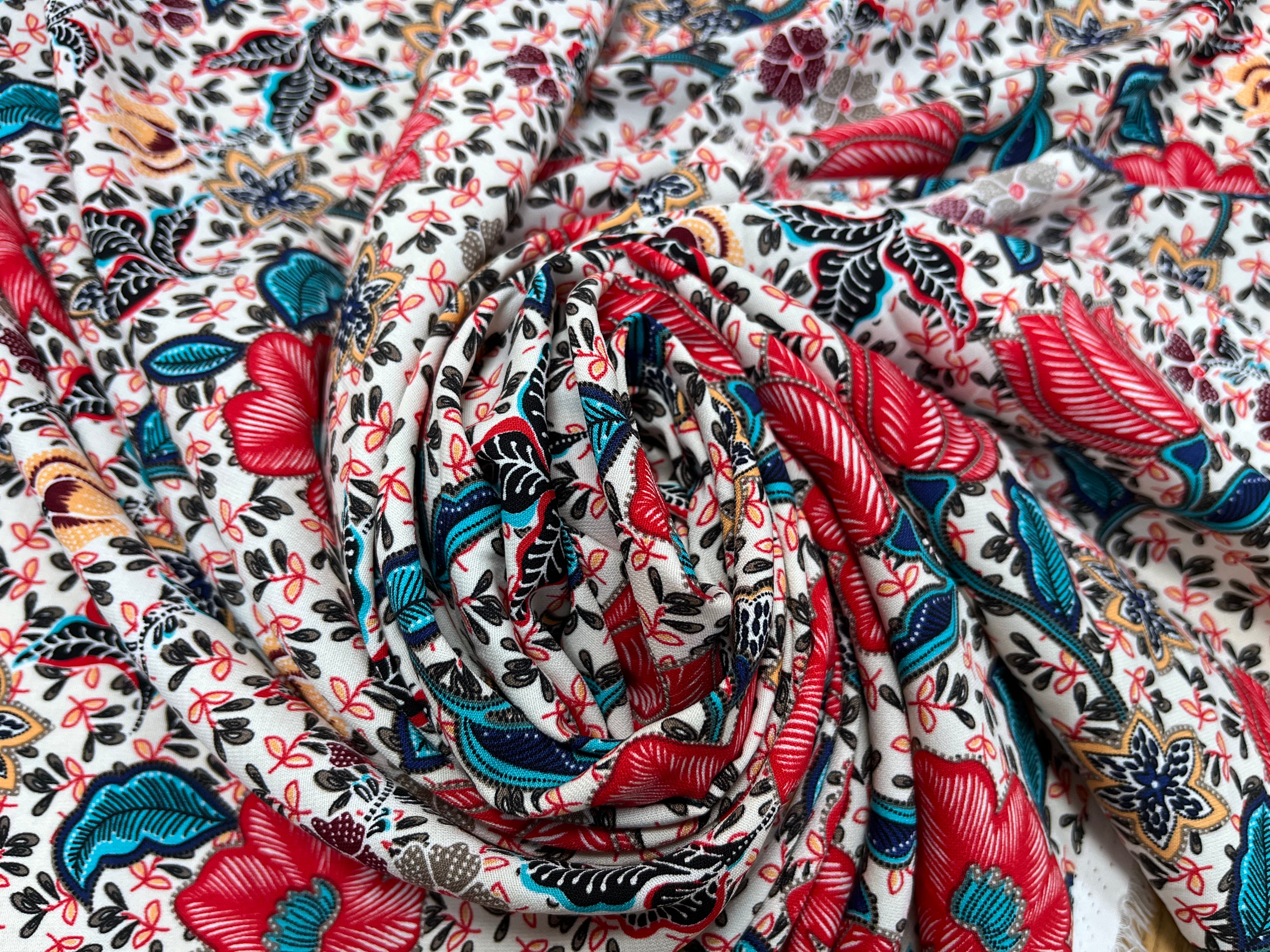 WOOLPEACH GROSSE FLEUR ROUGE FOND BEIGE - My Little Coupon