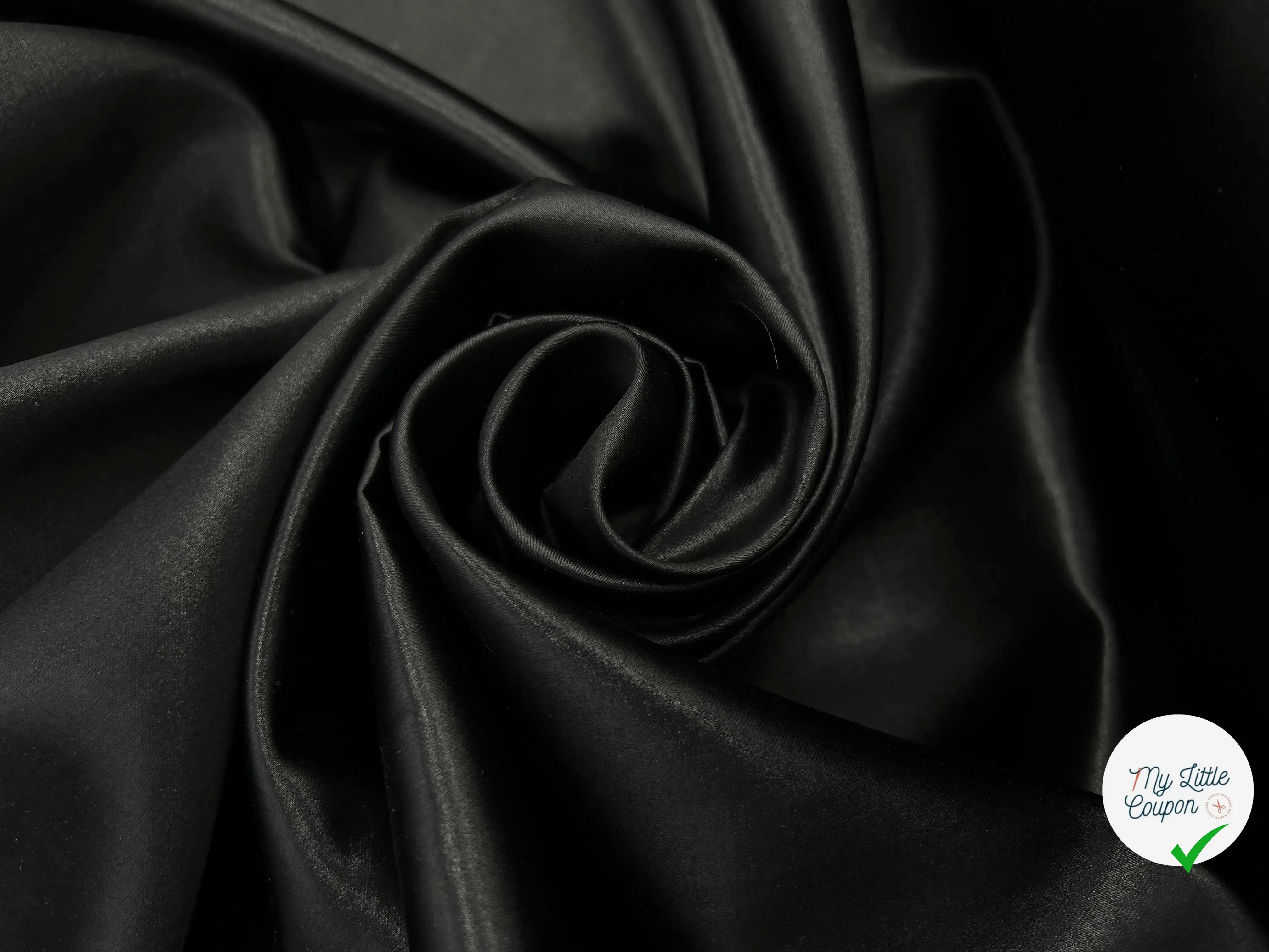 SATIN CUIR COUTURE NOIR - My Little Coupon - tissu - coudre