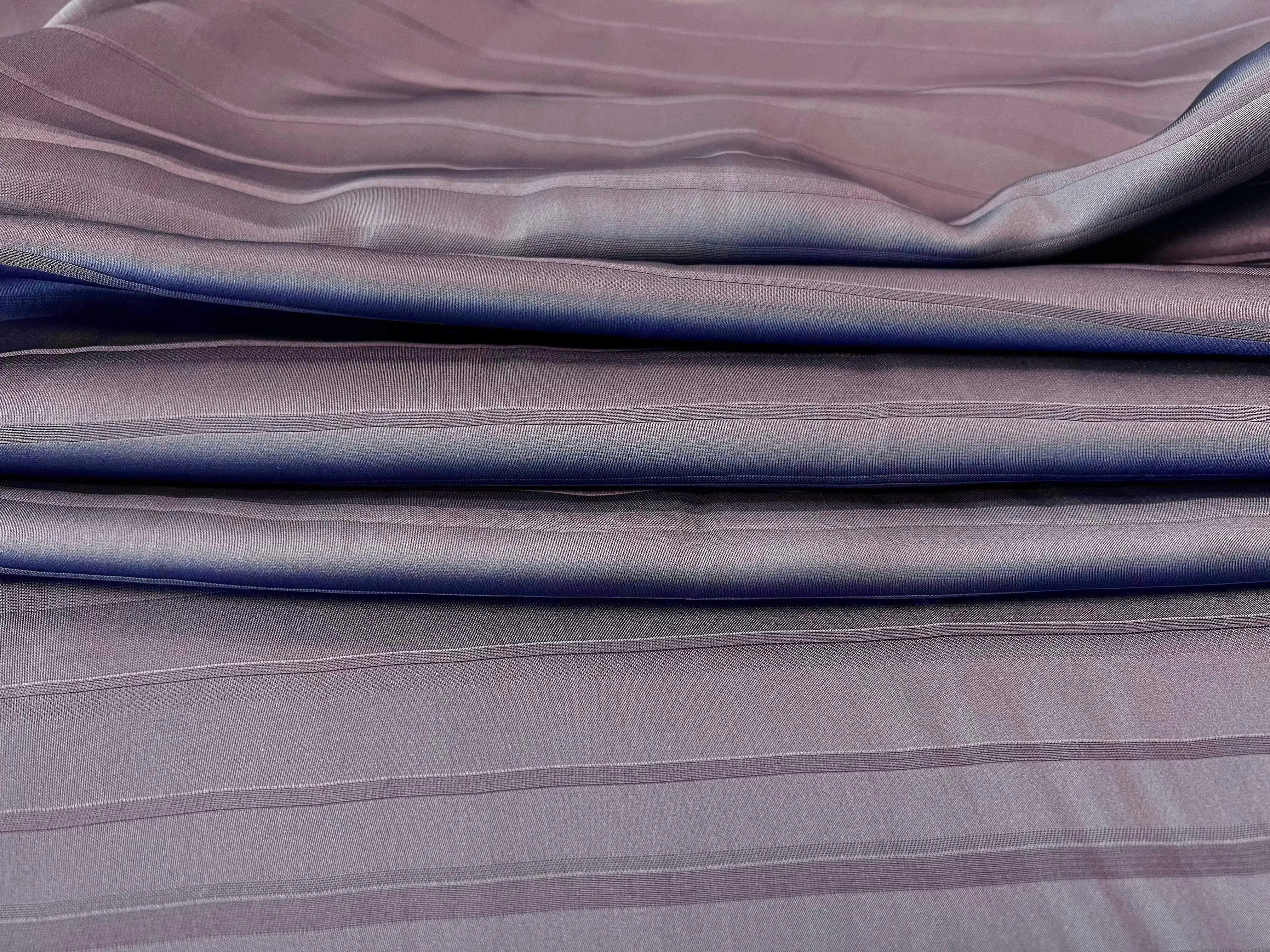 CRĂPE DE CHINE FAĂONNĂ RAYURES IRRĂGULIĂRES GRIS BLEU CARBONNE - coupon de 3 mĂštres - My Little Coupon - tissu - coudre