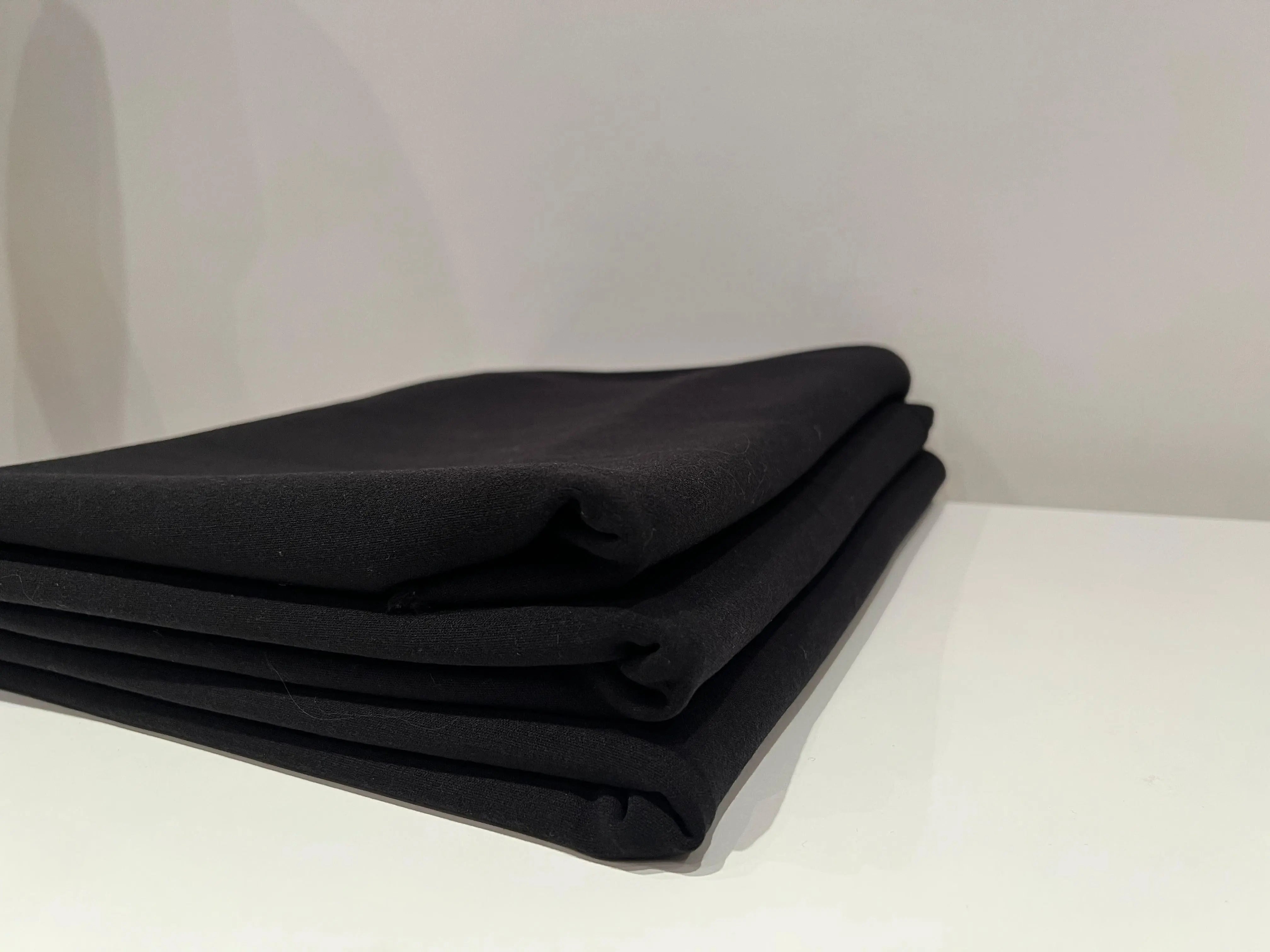 CRÊPE DE LAINE LOURD EXTENSIBLE NOIR - My Little Coupon - tissu - coudre