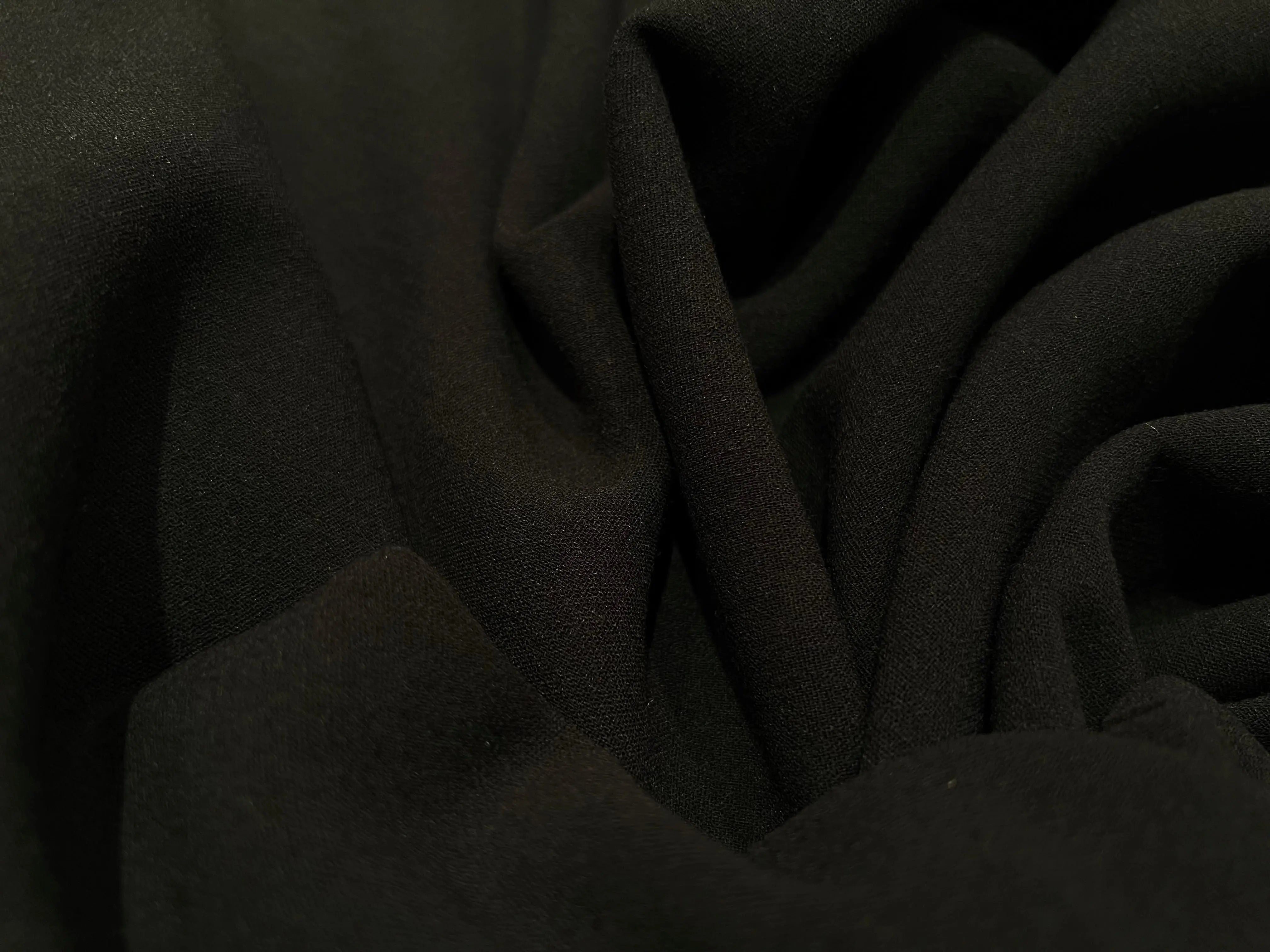 CRÊPE DE LAINE LOURD EXTENSIBLE NOIR - My Little Coupon - tissu - coudre