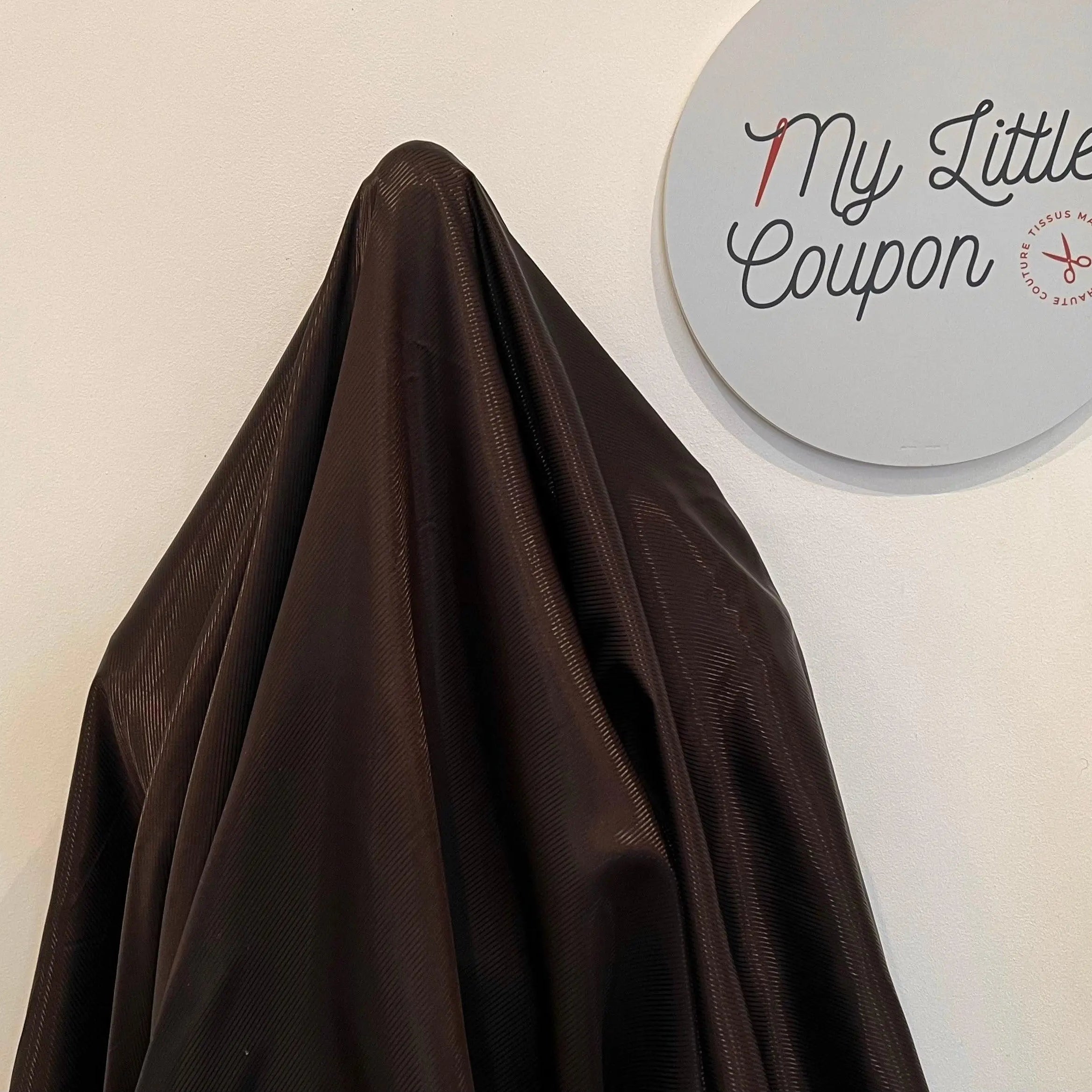 DOUBLURE SATIN FACON DRILL MARRON FONCÉ - My Little Coupon - tissu - coudre