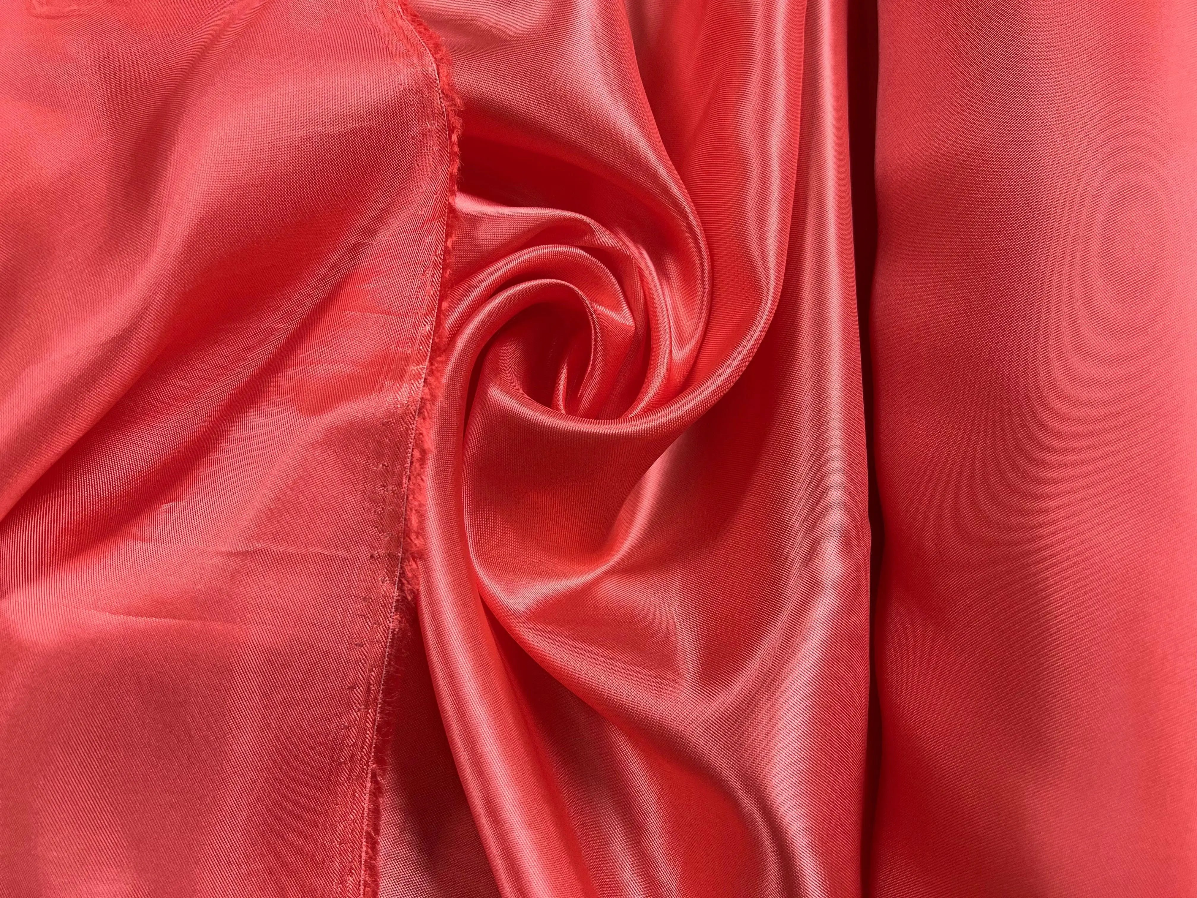 DOUBLURE SATIN VISCOSE MANDARINE ACIDULÉE - coupon de 3 mètres - My Little Coupon - tissu - coudre
