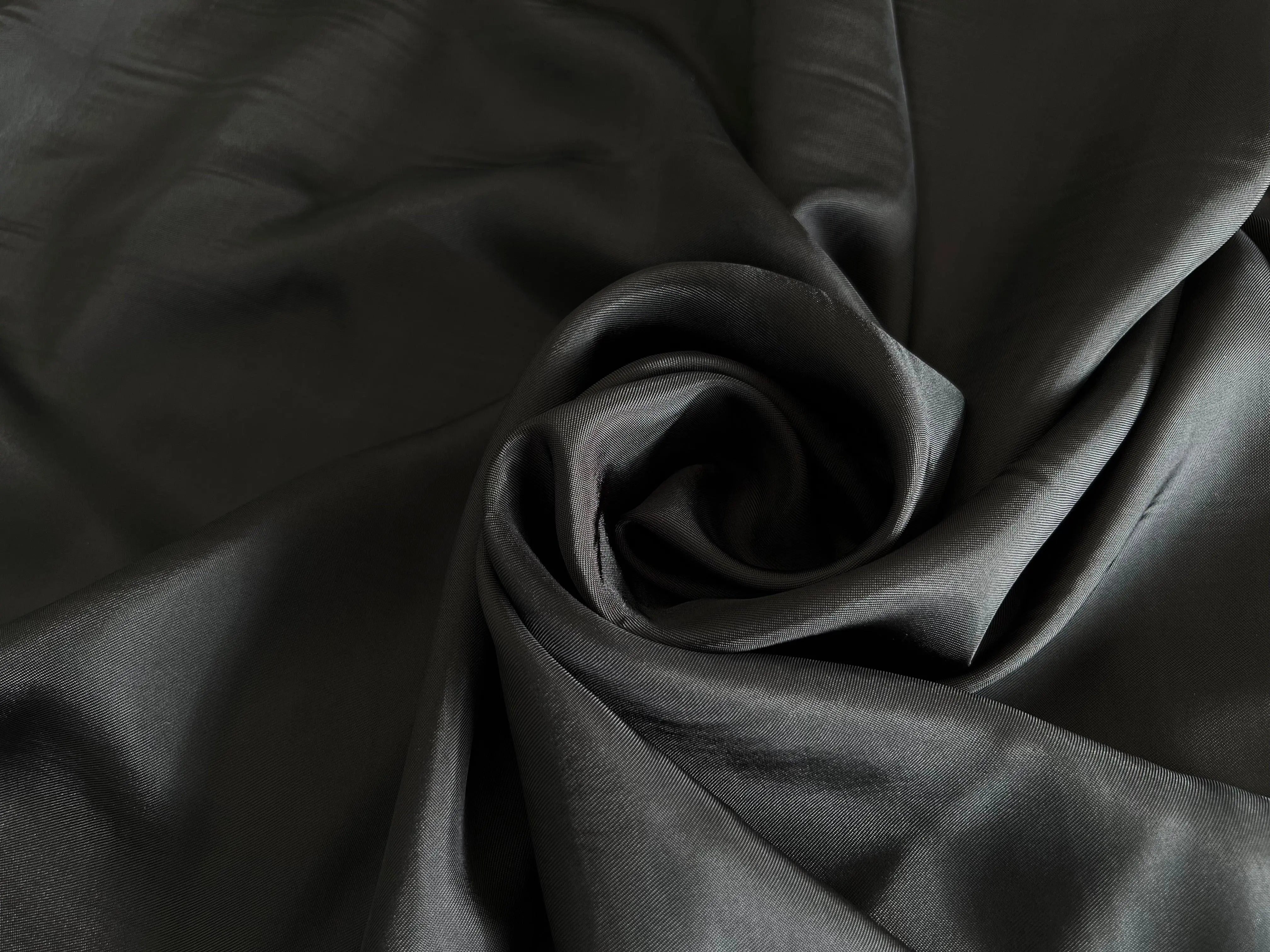 DOUBLURE SATIN VISCOSE NOIR PROFOND QUALITÉ COUTURE - coupon de 3 mètres - My Little Coupon - tissu - coudre